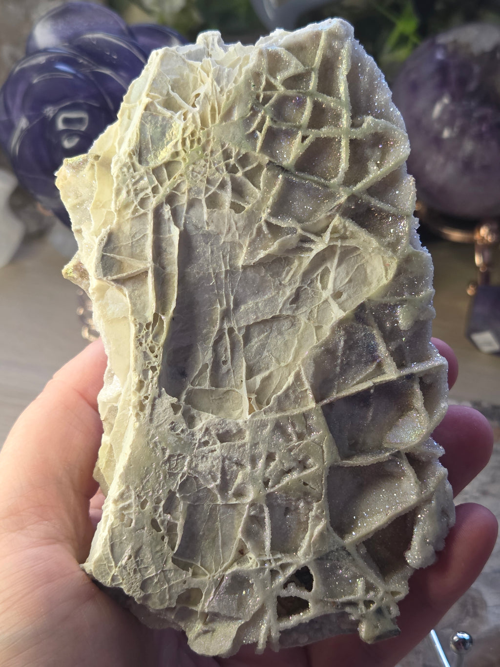 Aura Sphelerite crystal slice with stand