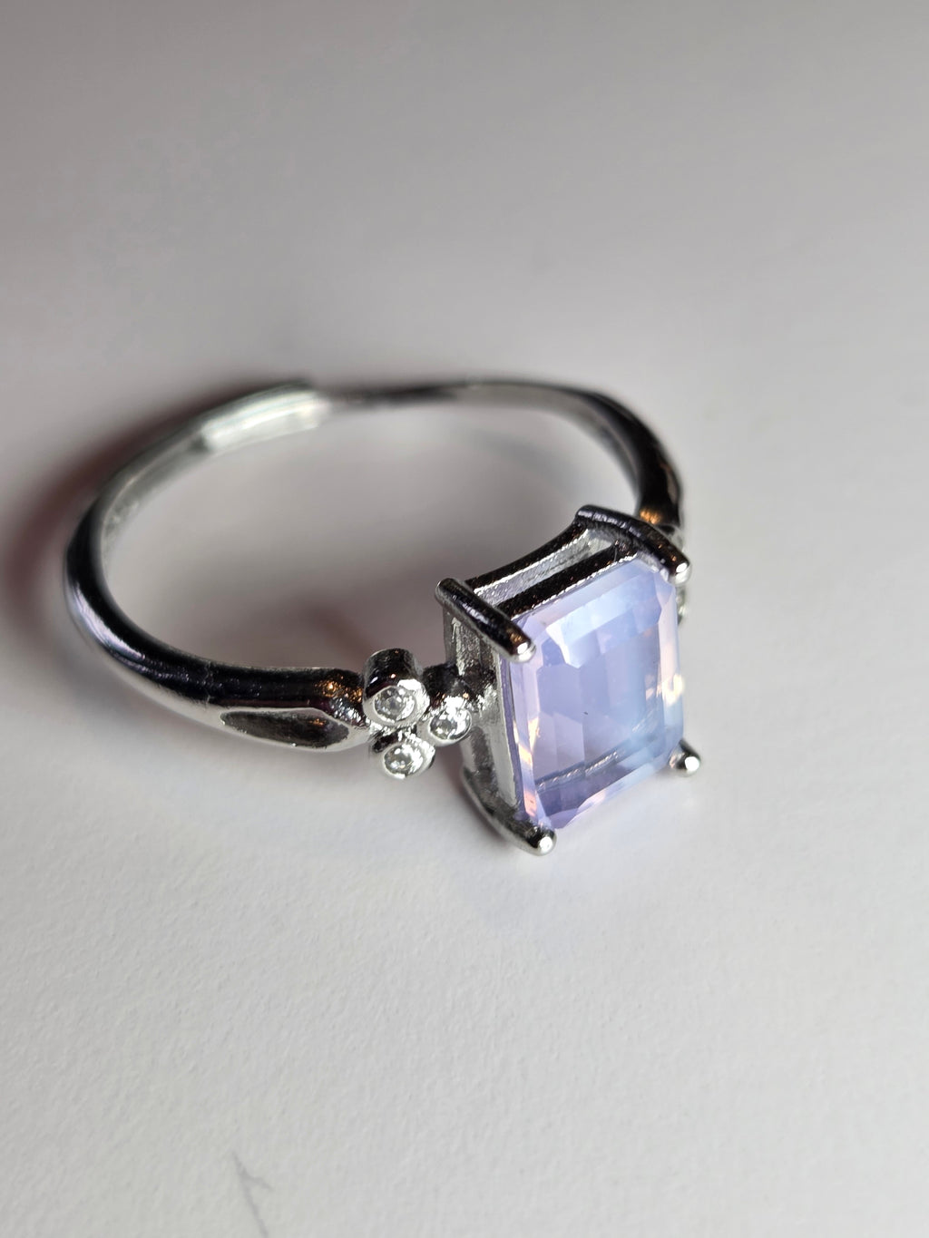 Opalite crystal adjustable ring