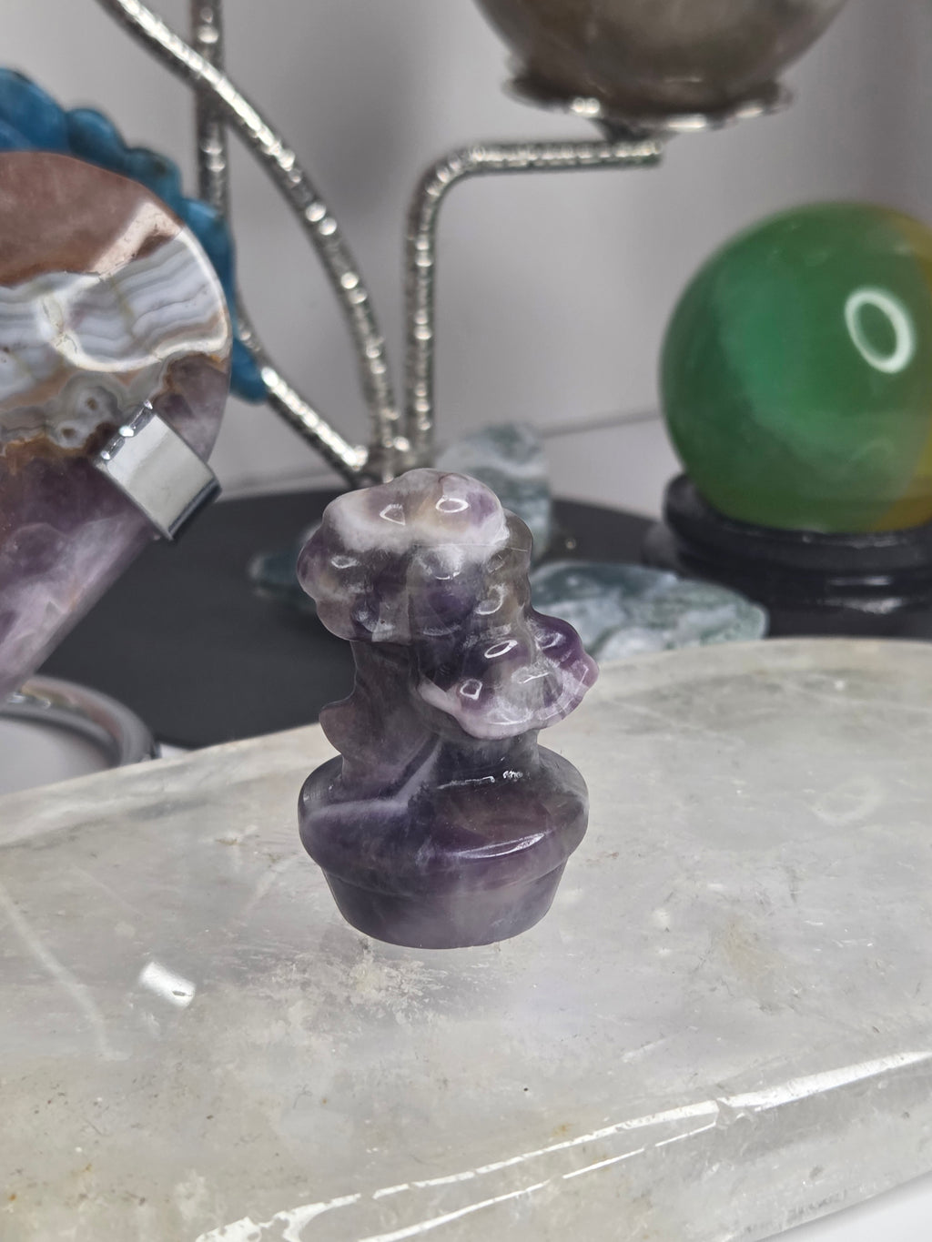 Dream Amethyst crystal flower  in pot