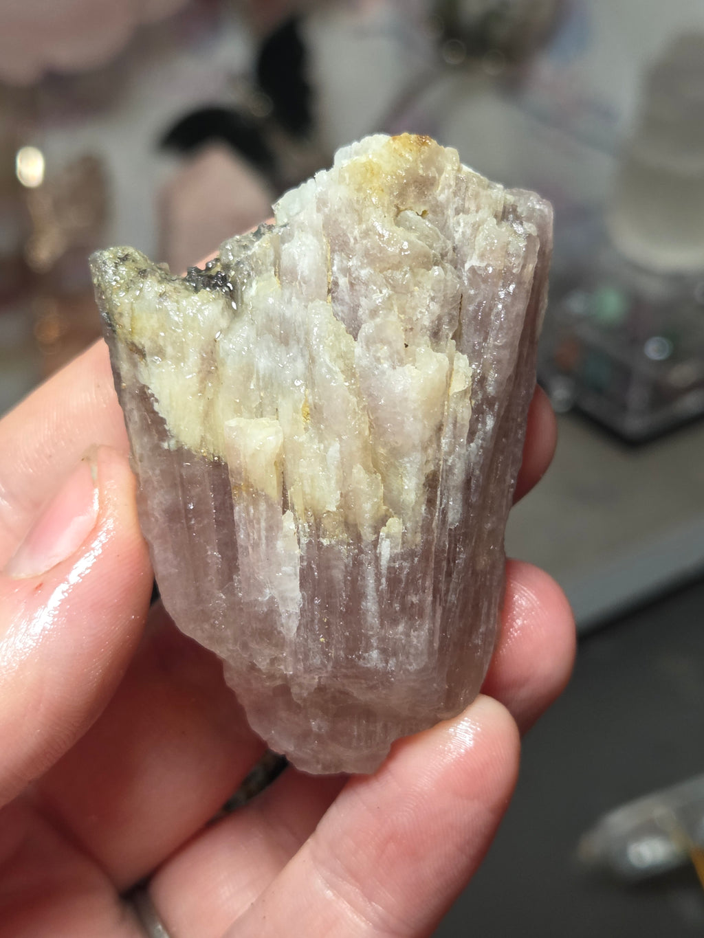 Natural  raw  Tourmaline crystal specimen with Stand