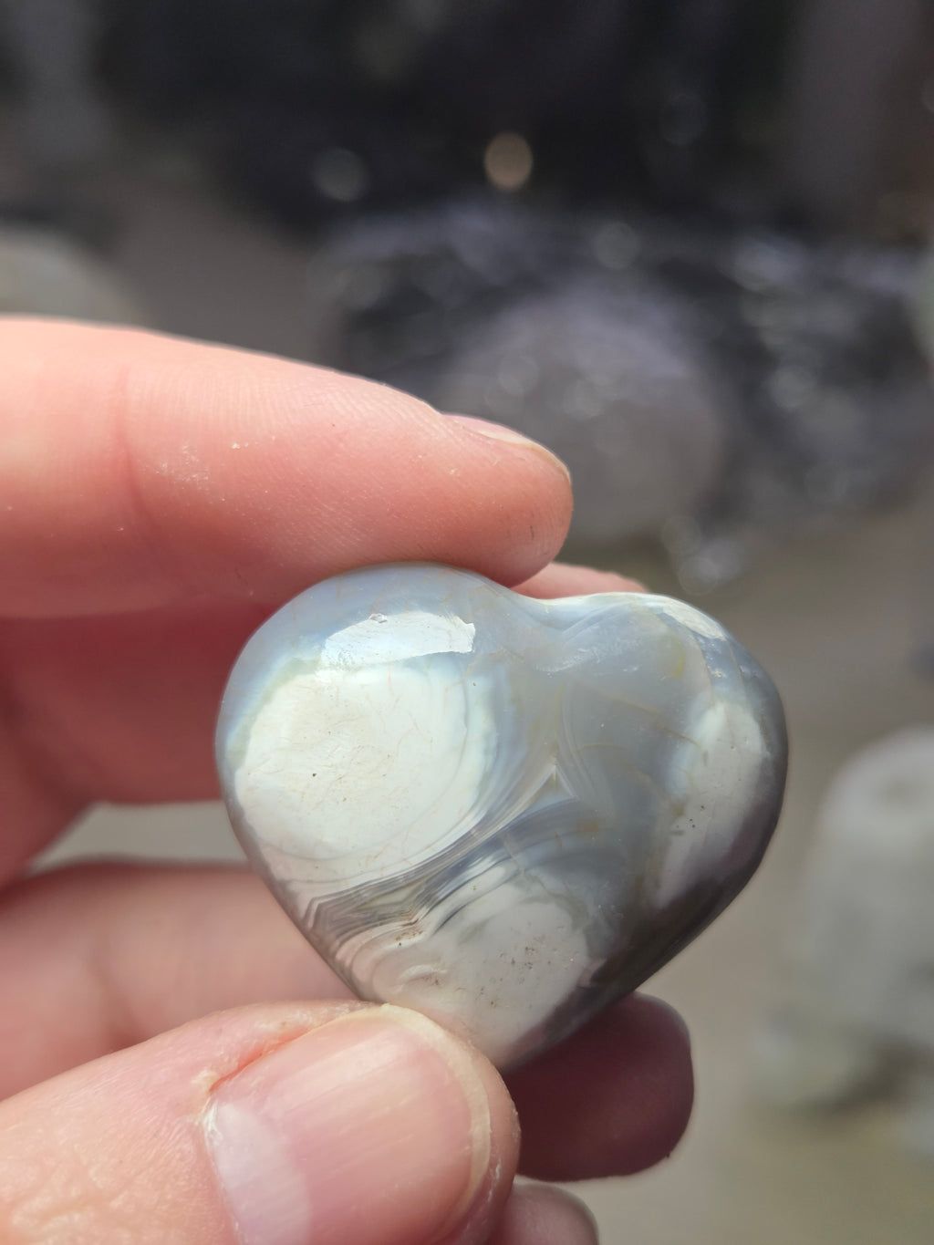 Orca Agate crystal heart