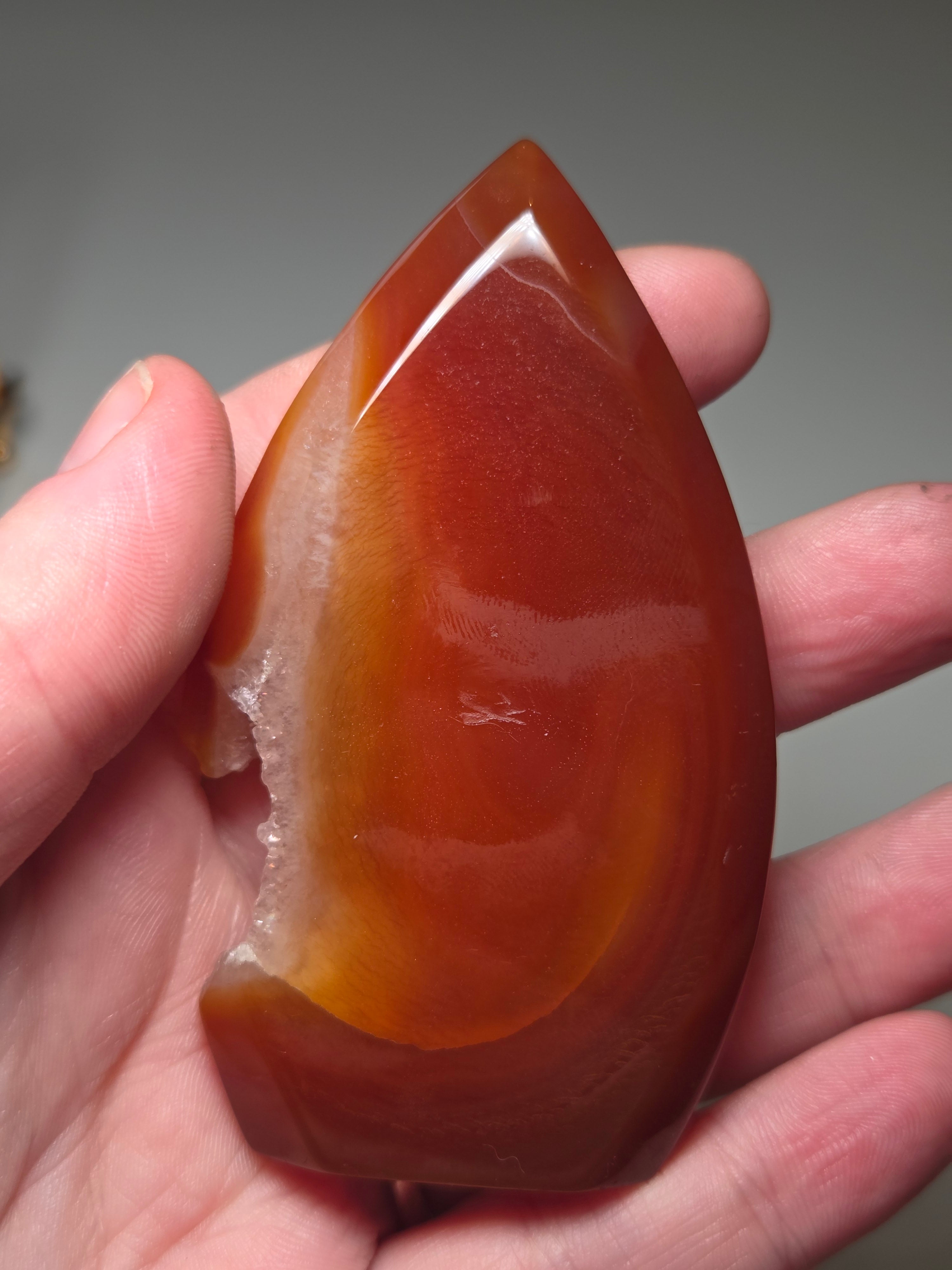 Carnelian crystal tear drop