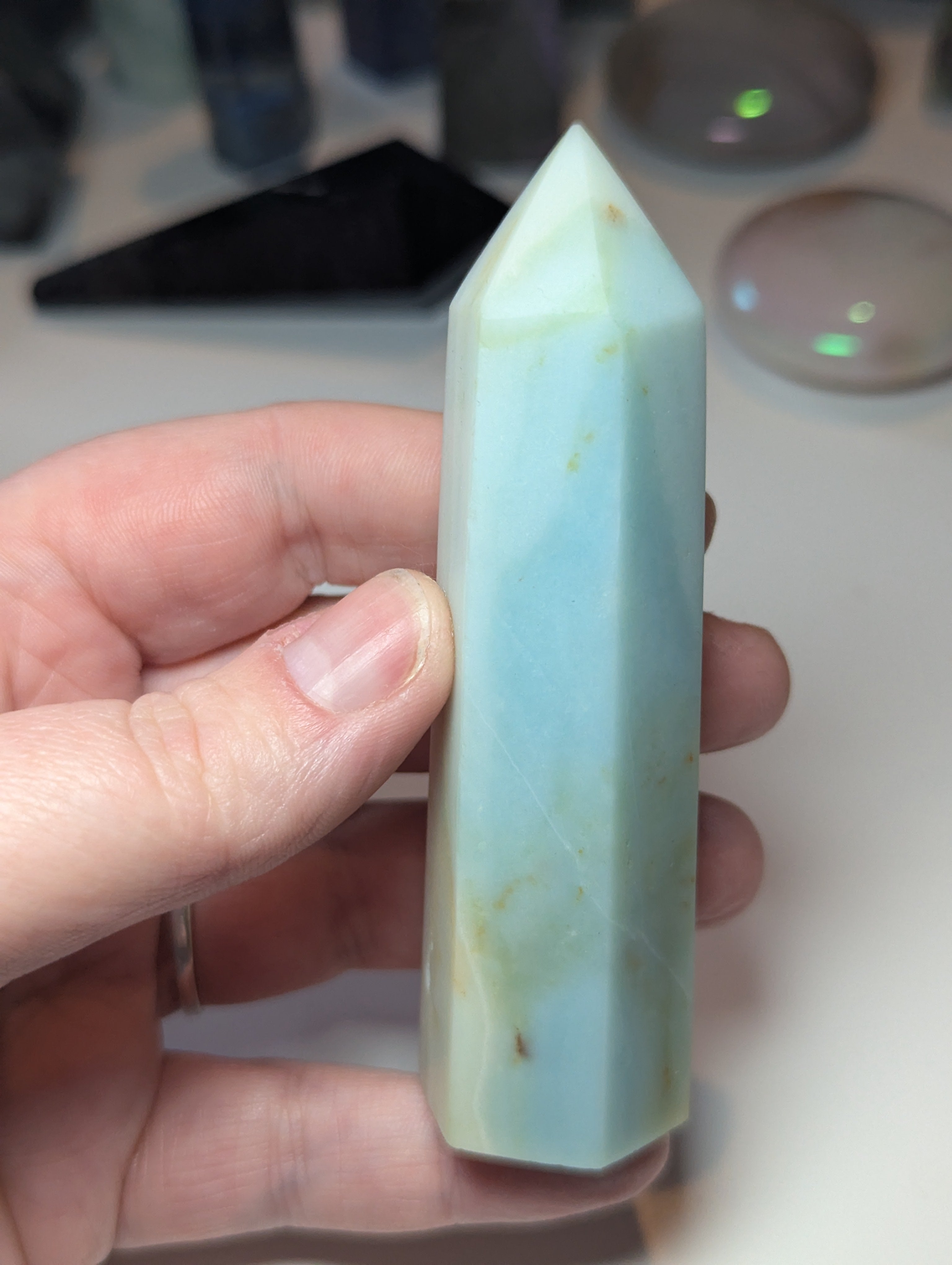 Caribbean calcite crystal tower with imperfections
