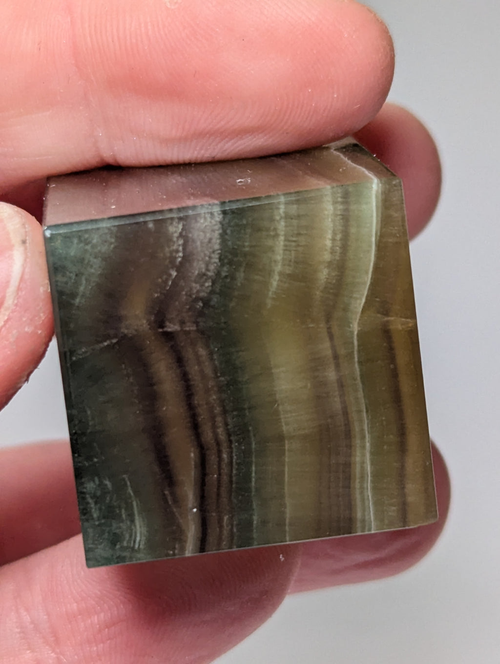 Mango flourite crystal cube