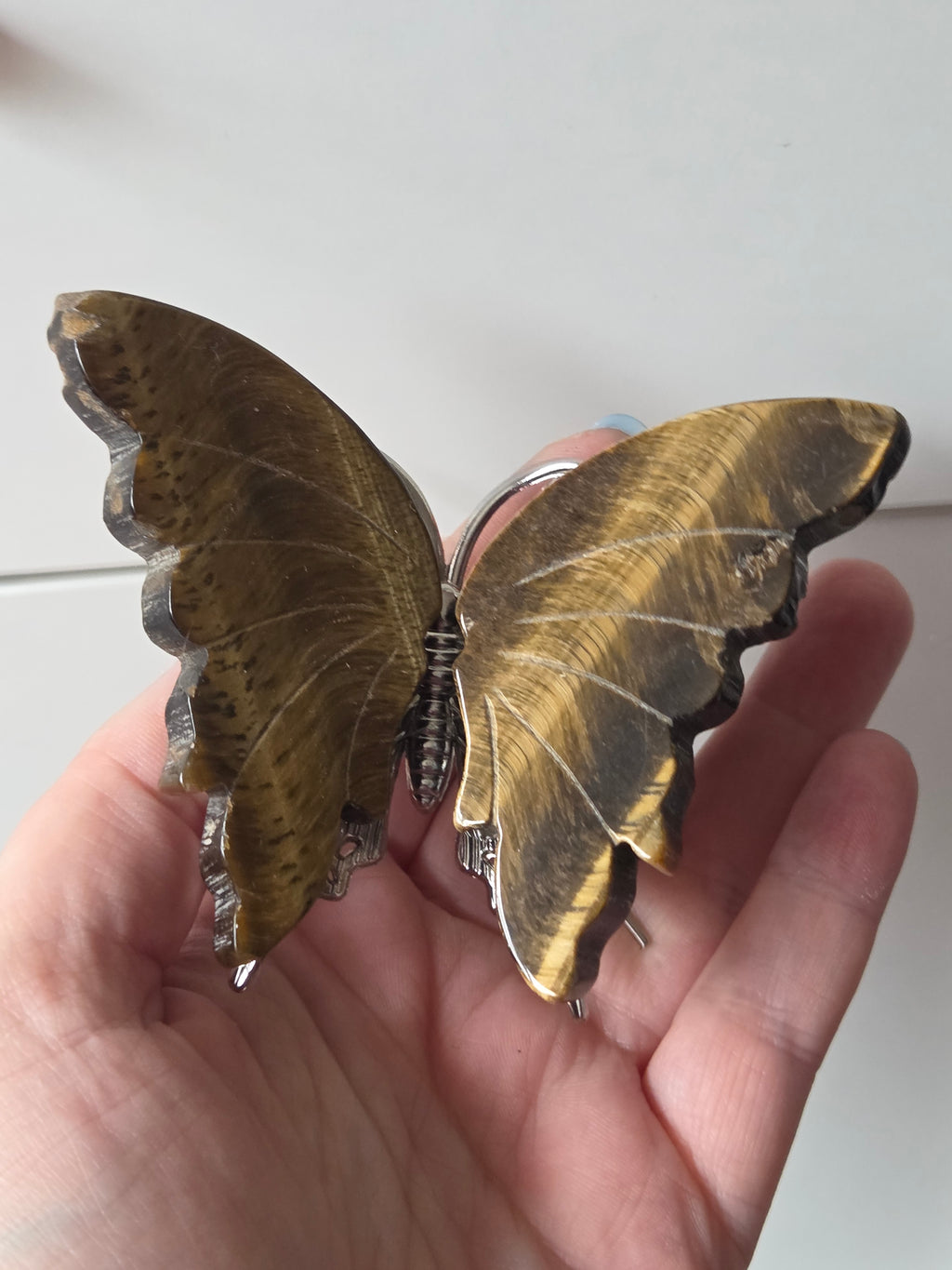 Tigers eye crystal butterfly carving