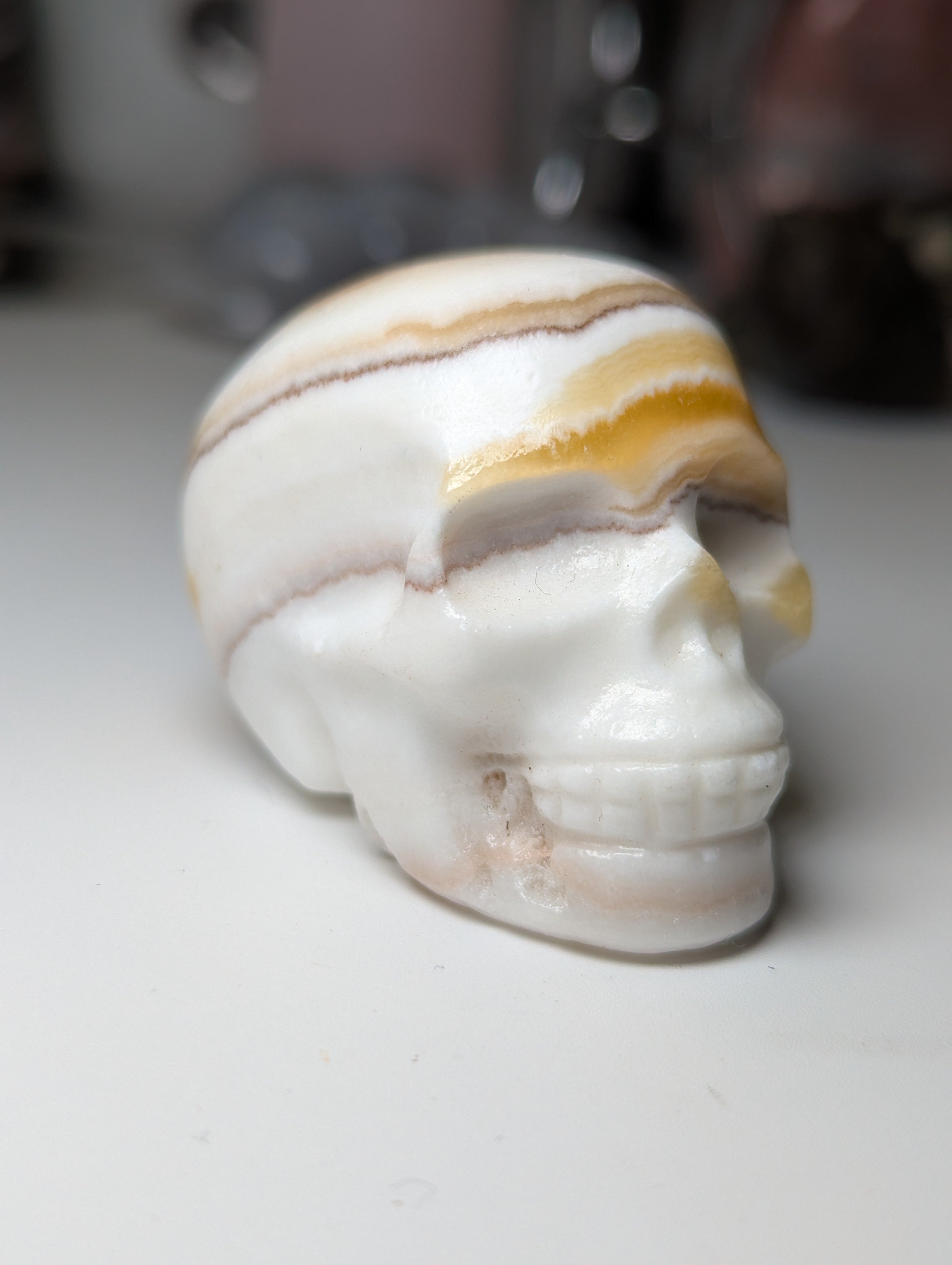 crystal  skull carving