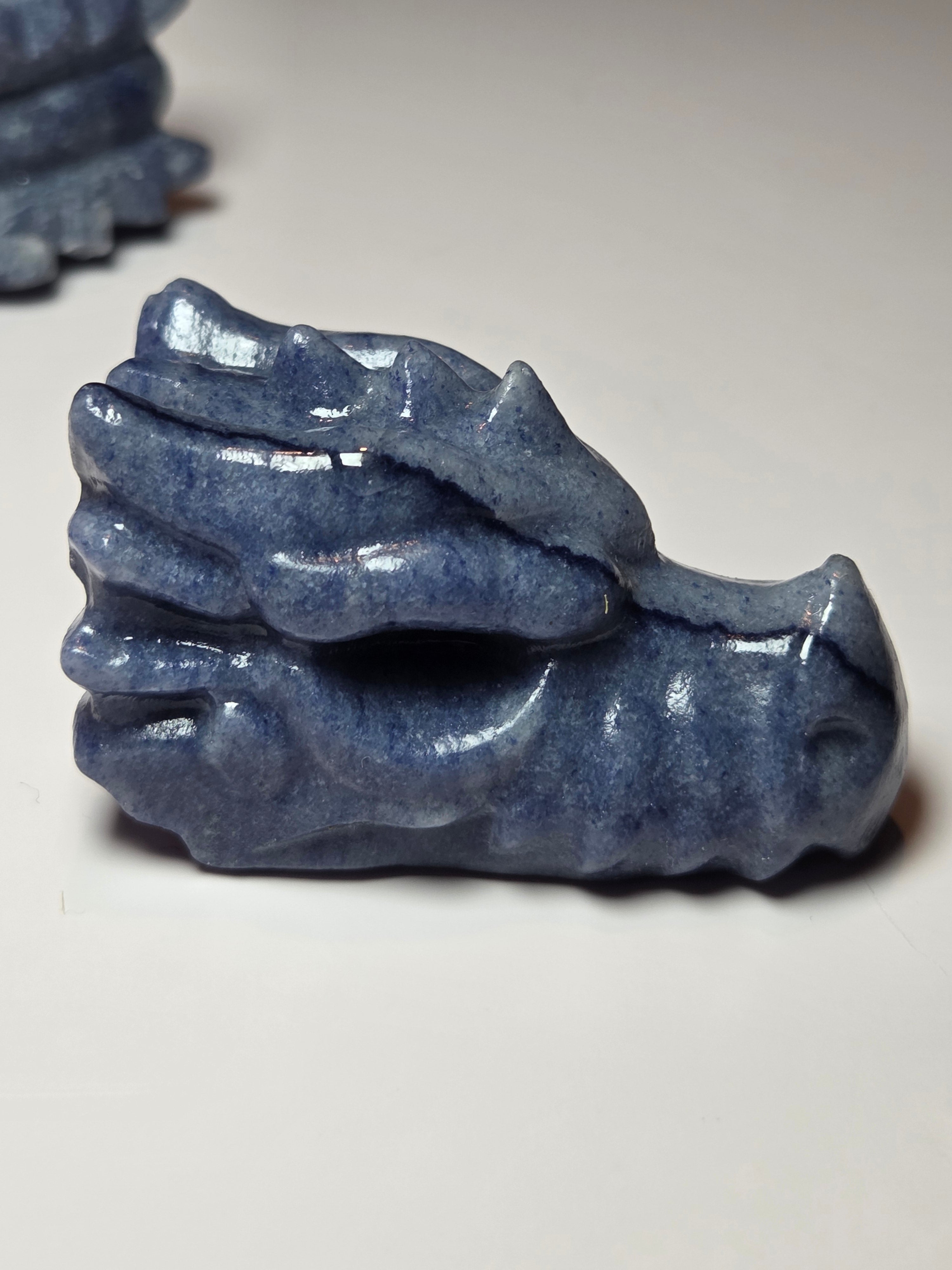 Blue Aventurine crystal dragon head