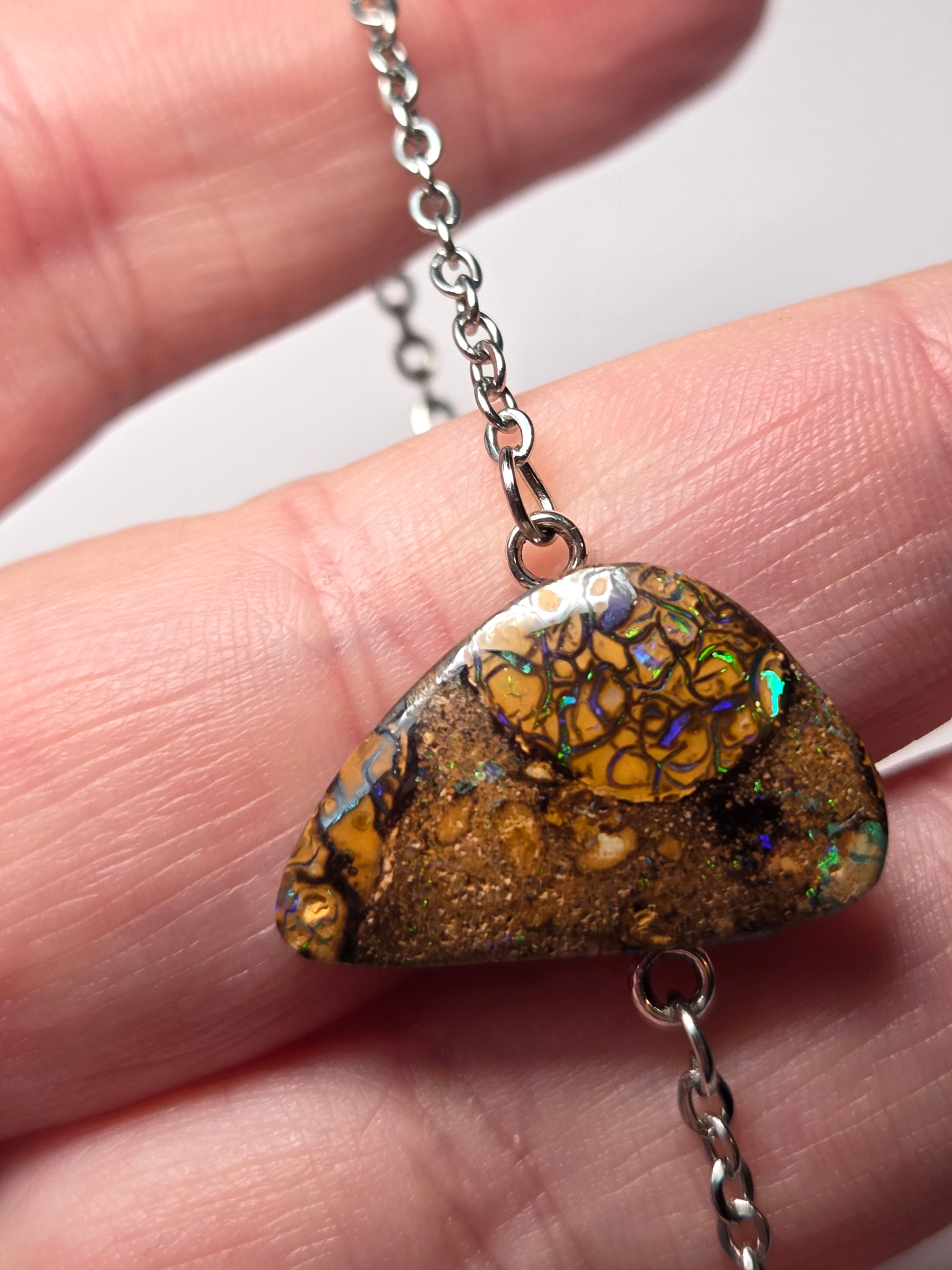 Yowah nut opal on bracelet