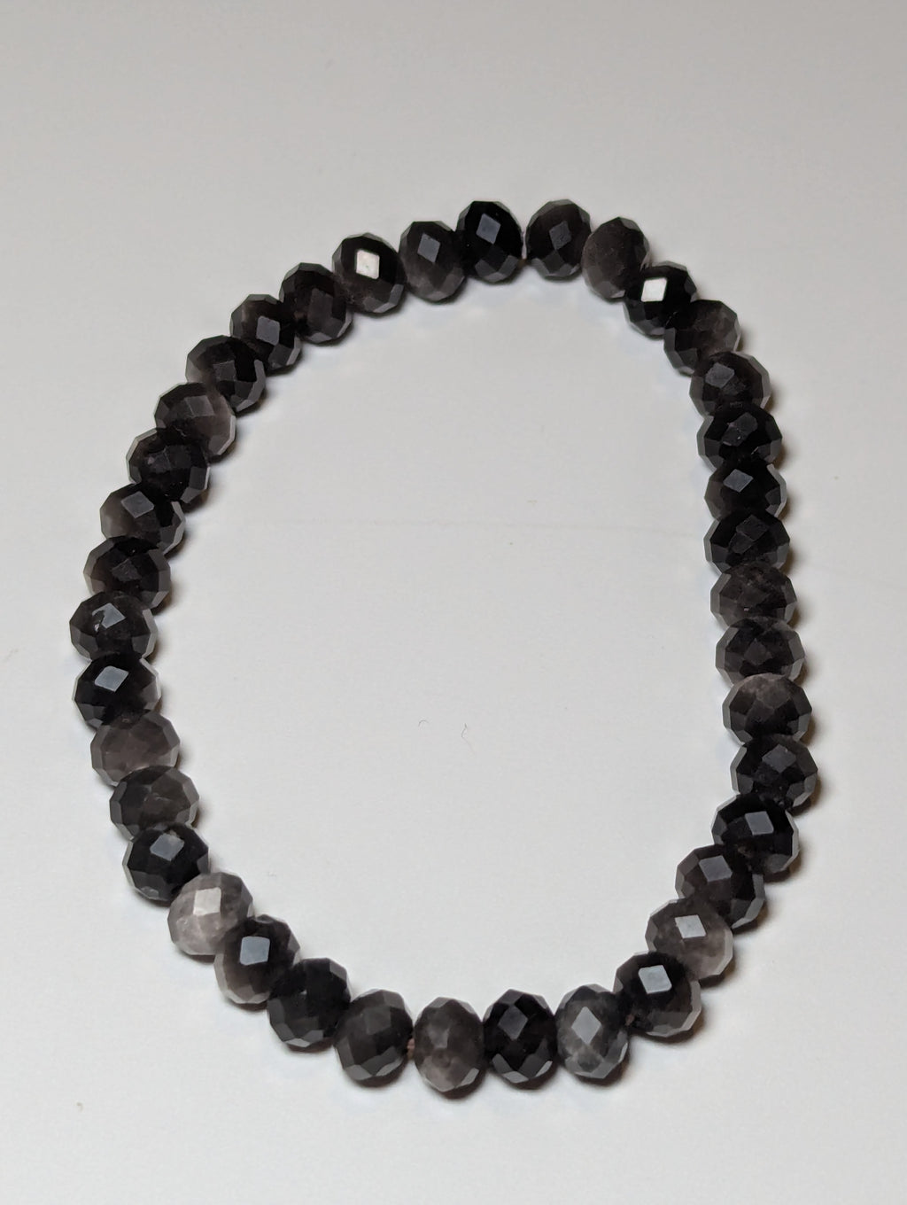 Silver sheen obsidian crystal bracelet