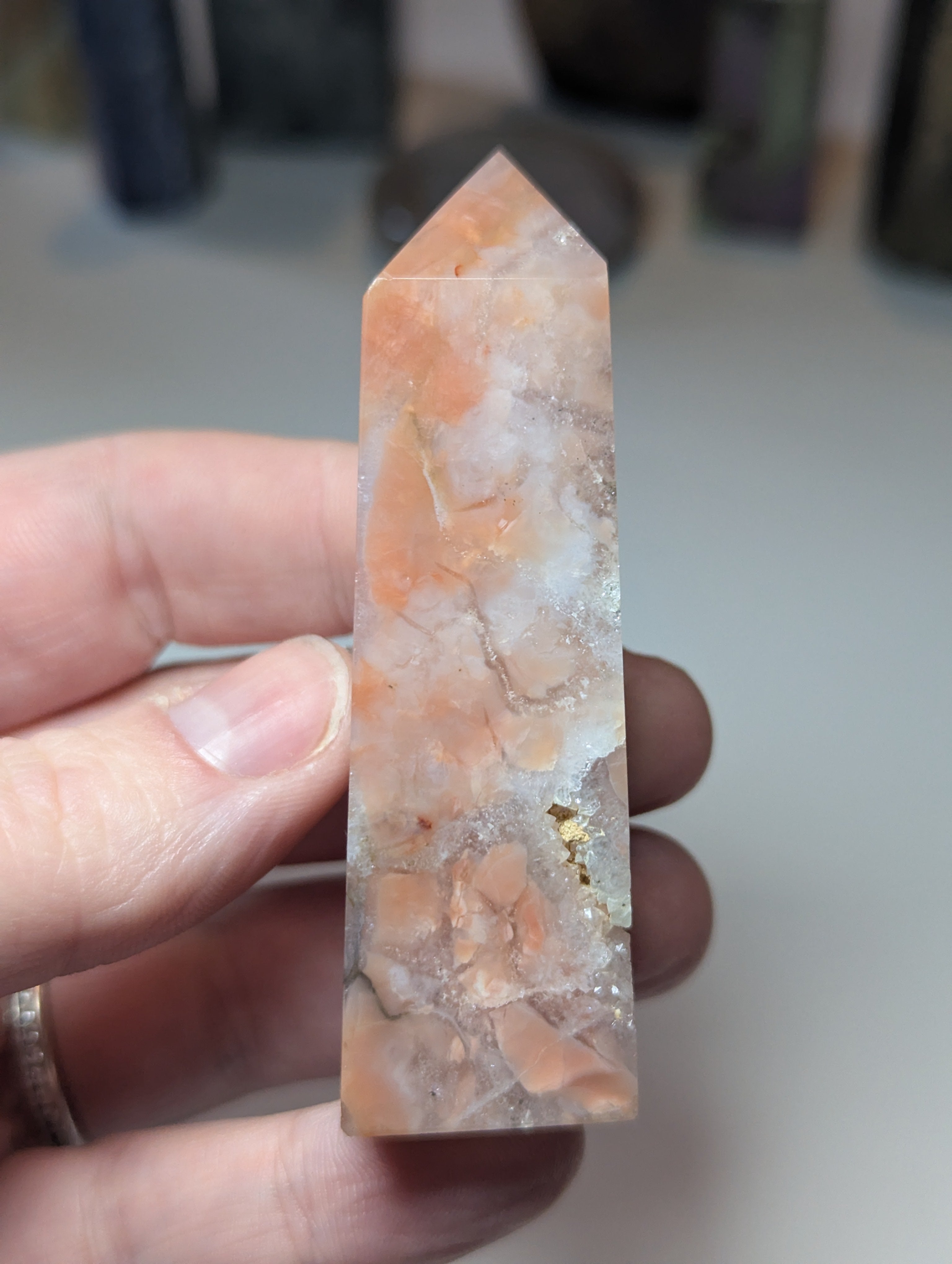 Pink cotton candy crystal tower