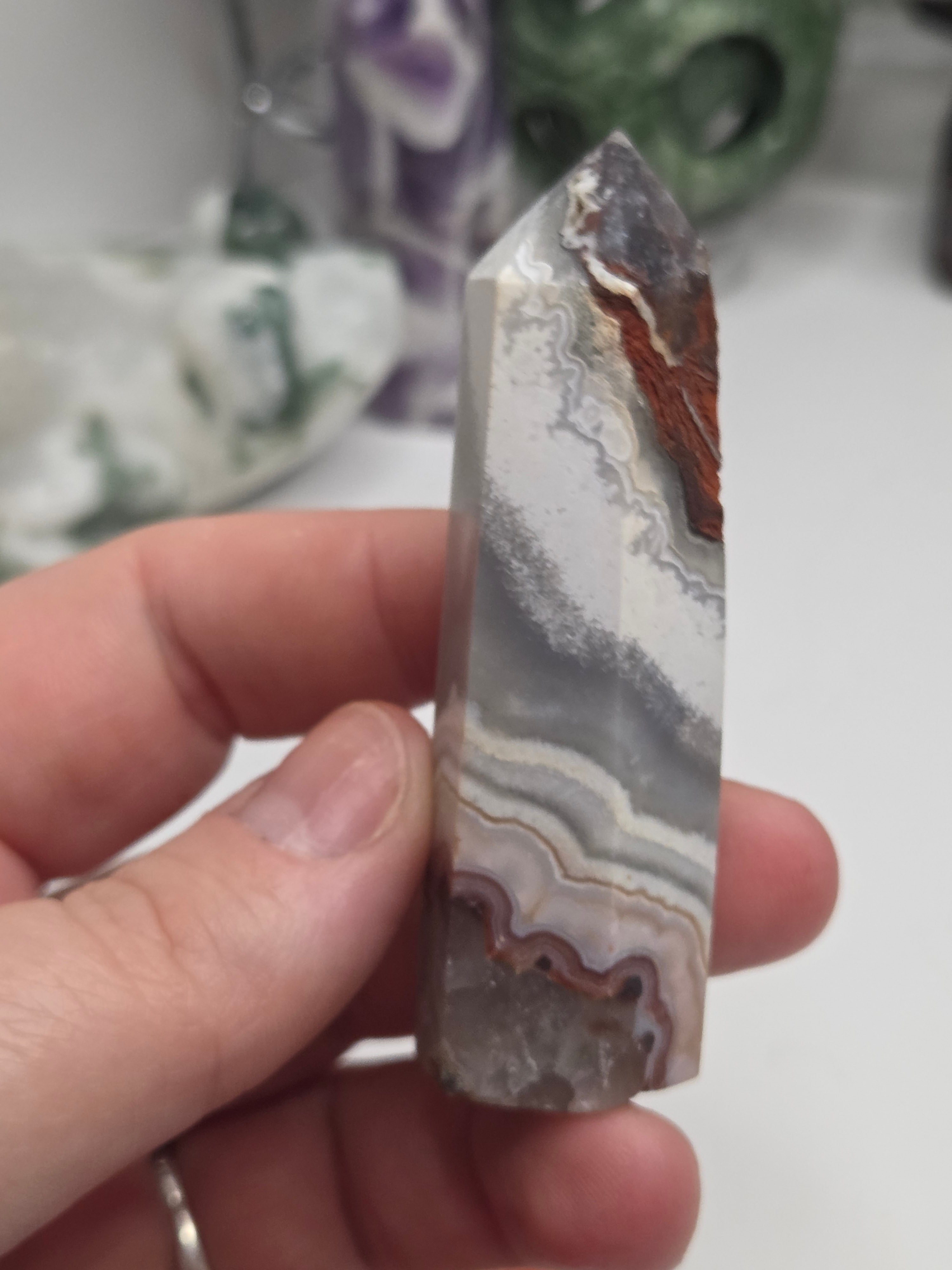 New Mexican crazy lace agate crystal tower
