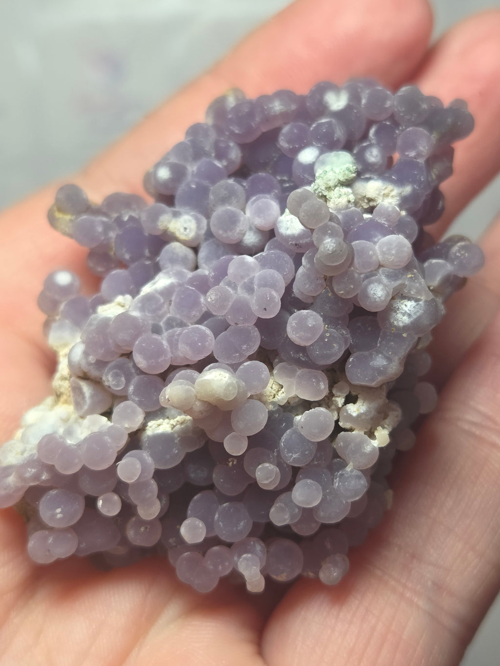 Beautiful rare grape agate specimen with box