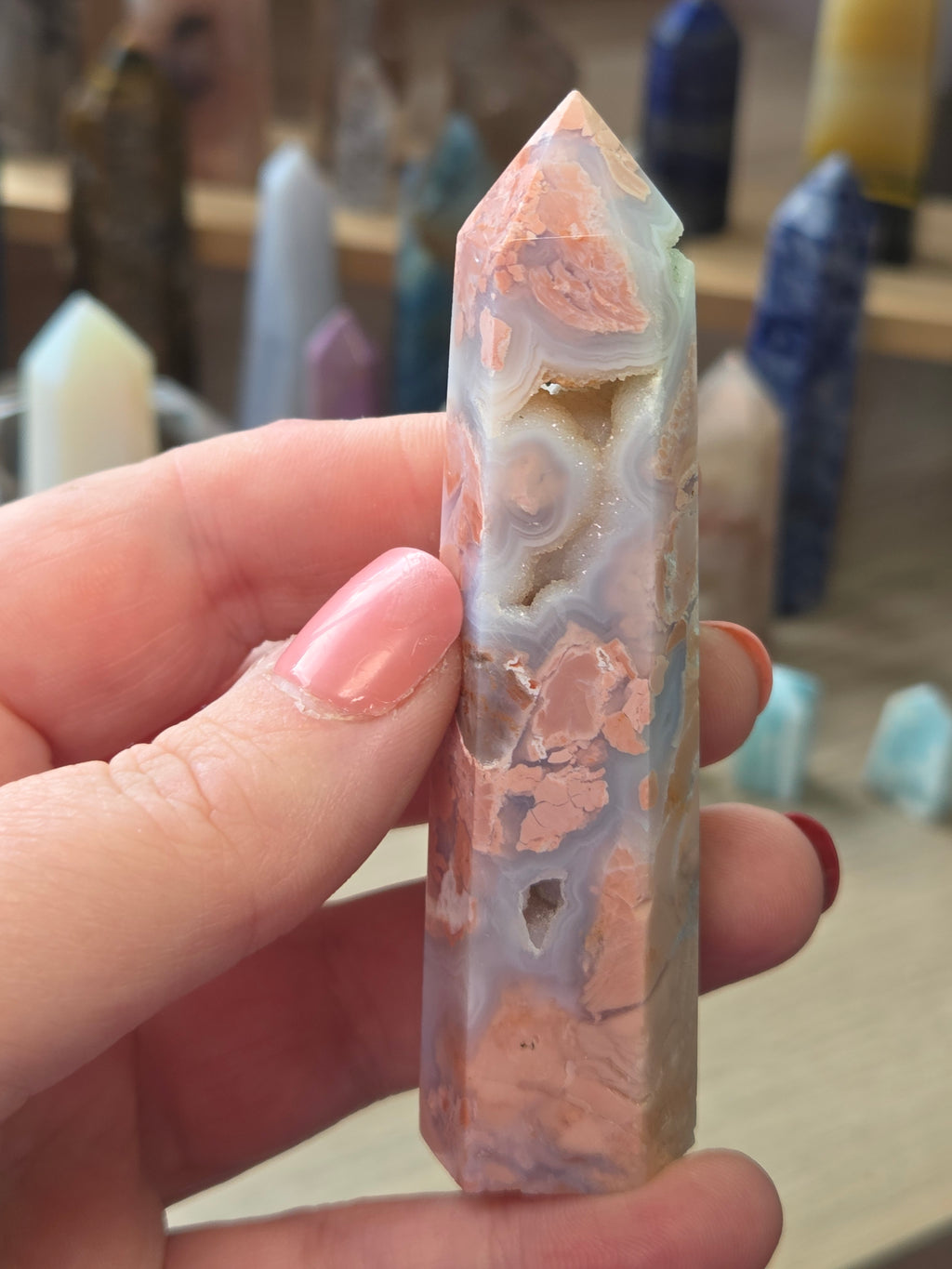 Pink Cotton candy crystal tower