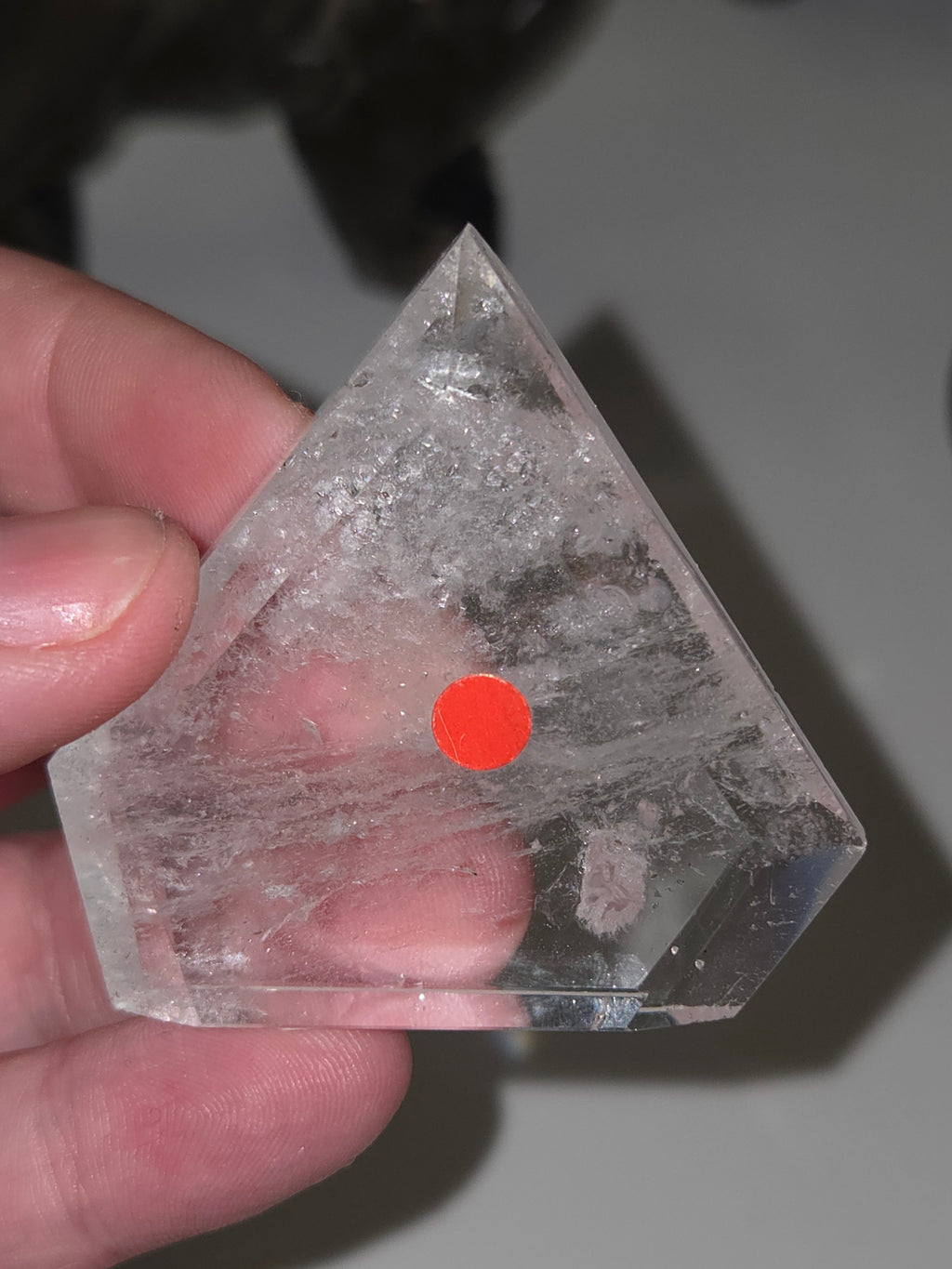 Clear quartz diamond carving tower