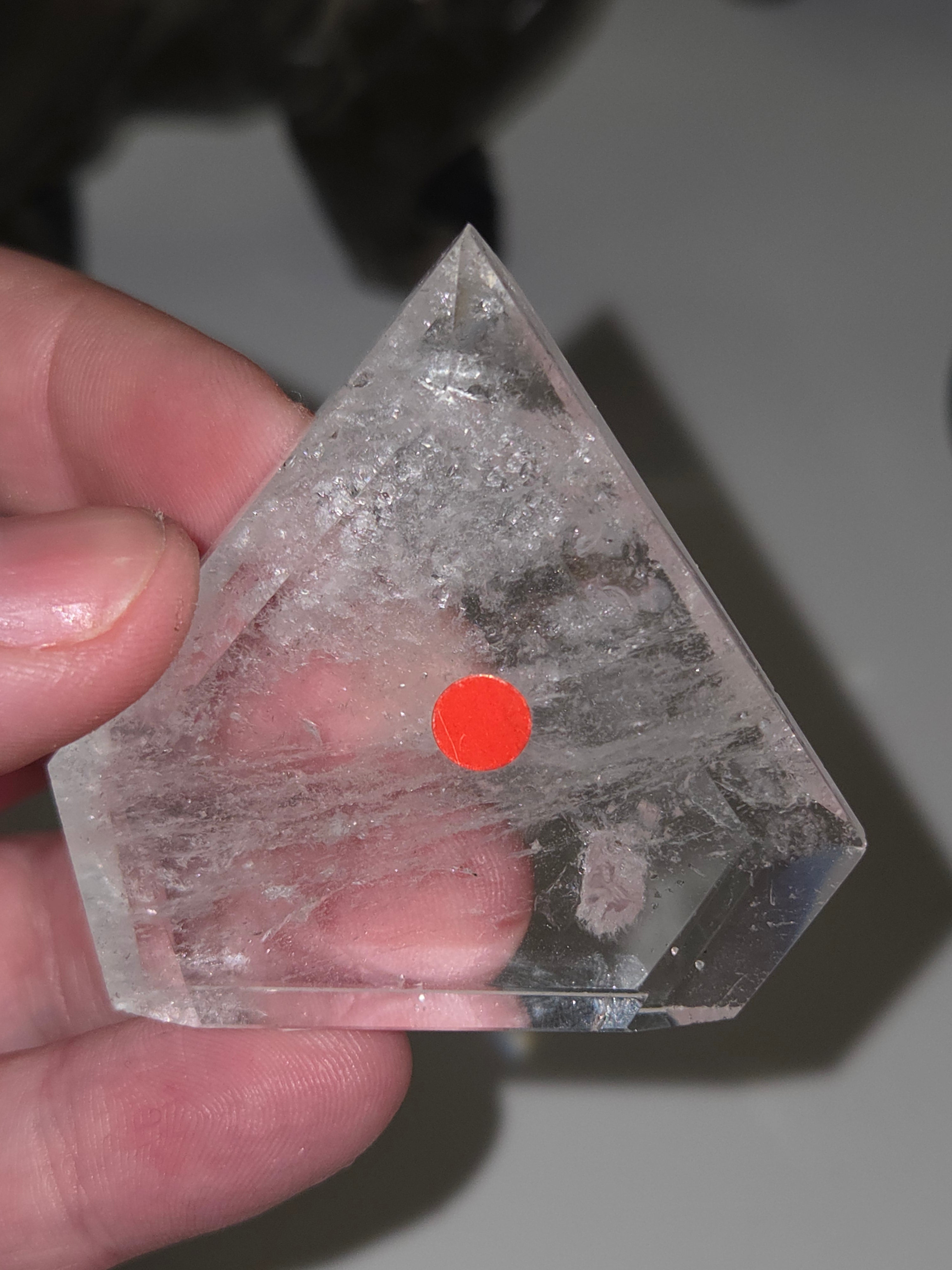 Clear quartz diamond carving tower