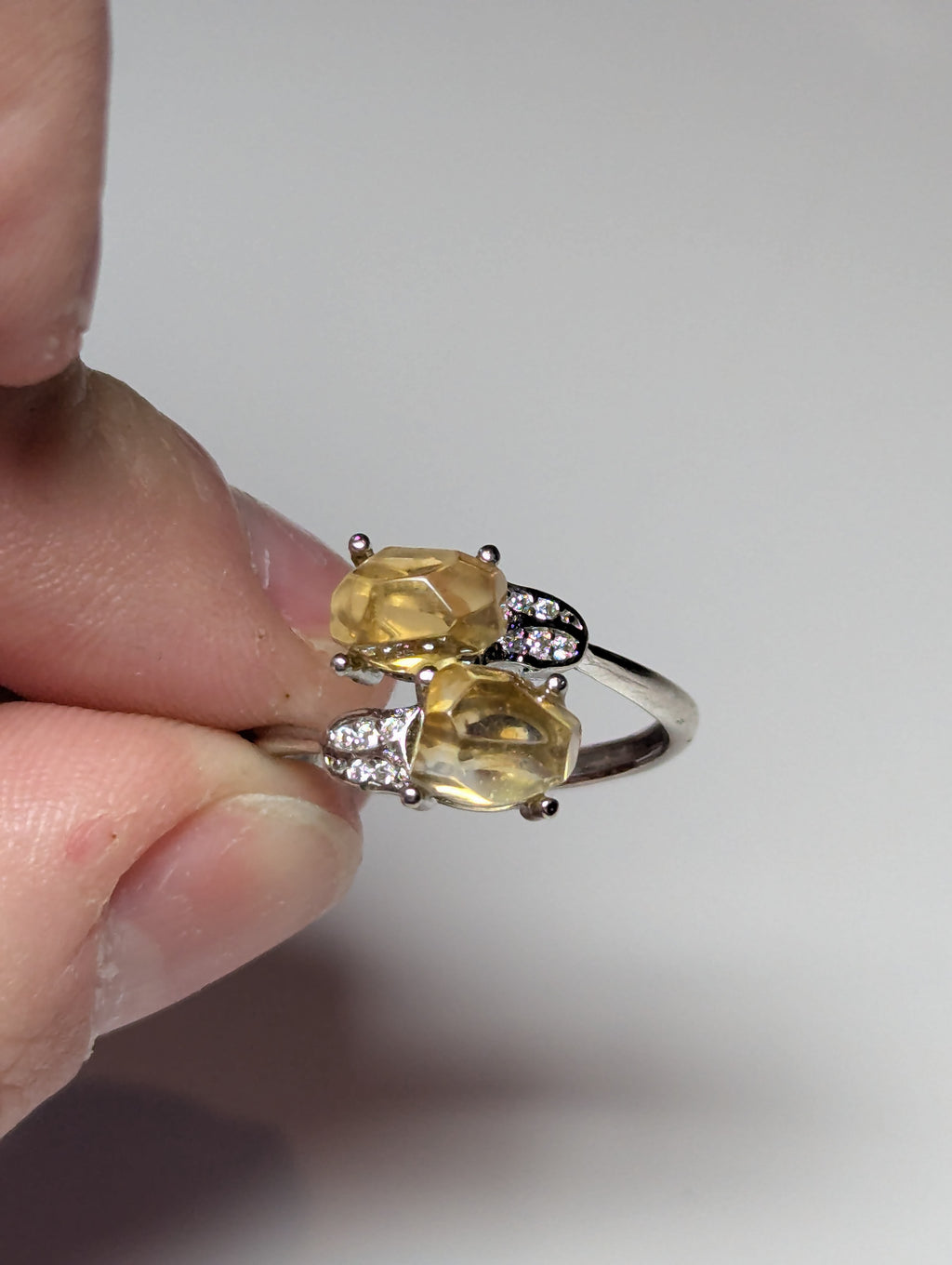 Citrein crystal adjustable S295 Ring