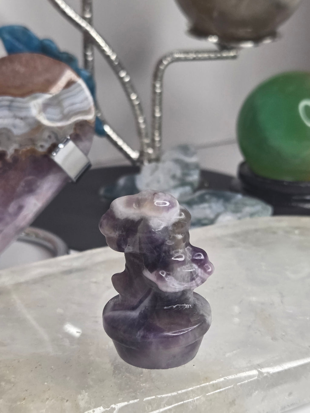 Dream Amethyst crystal flower  in pot