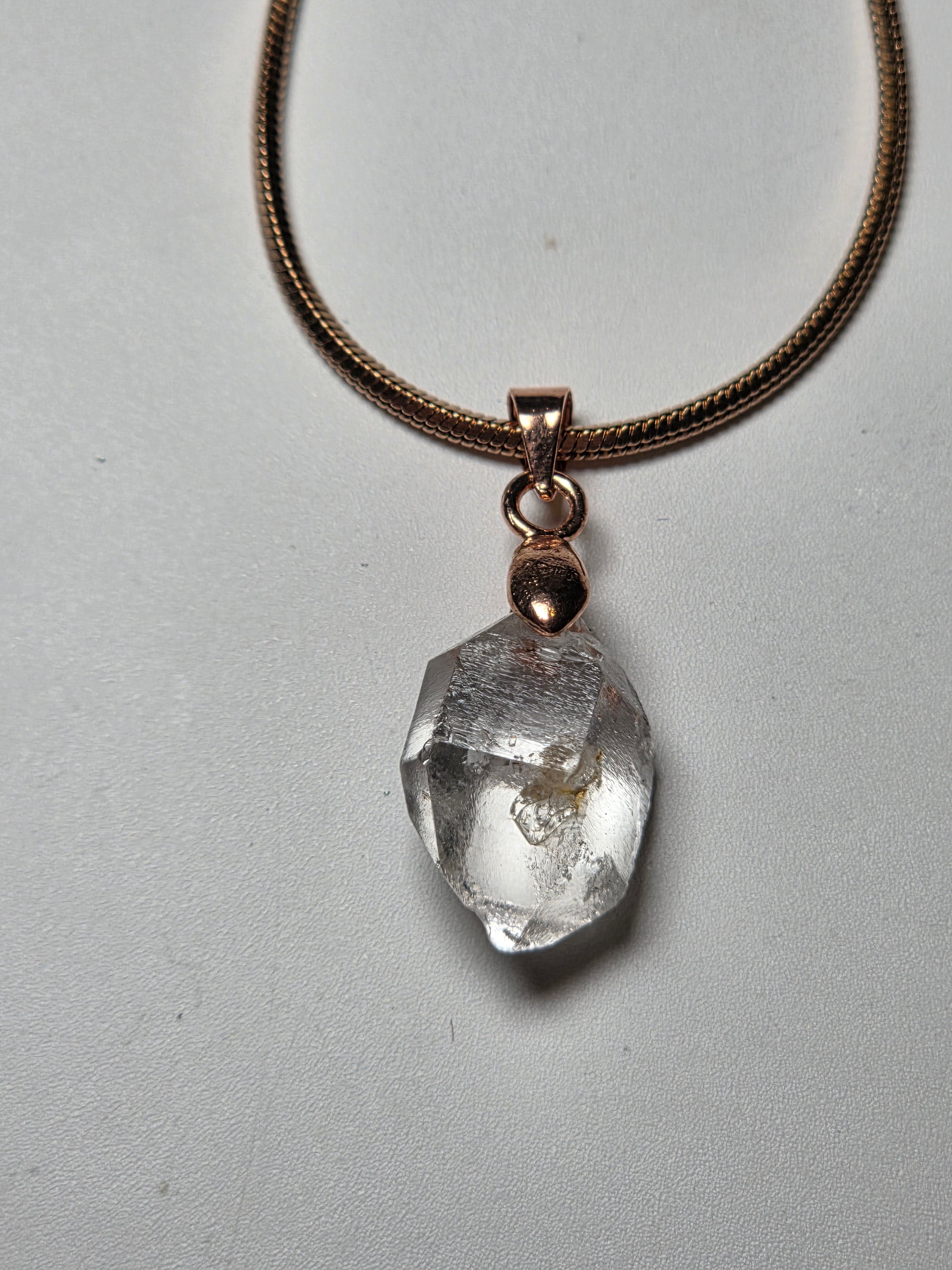 Grade AAA clear quartz crystal handmade necklace wire wrap