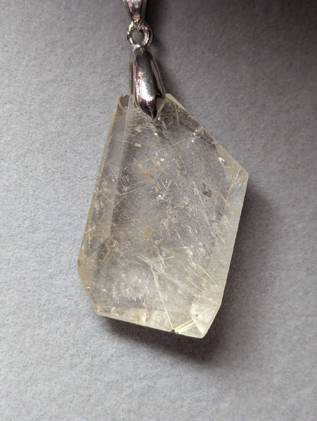 Golden  hair rutile crystal handmade necklace