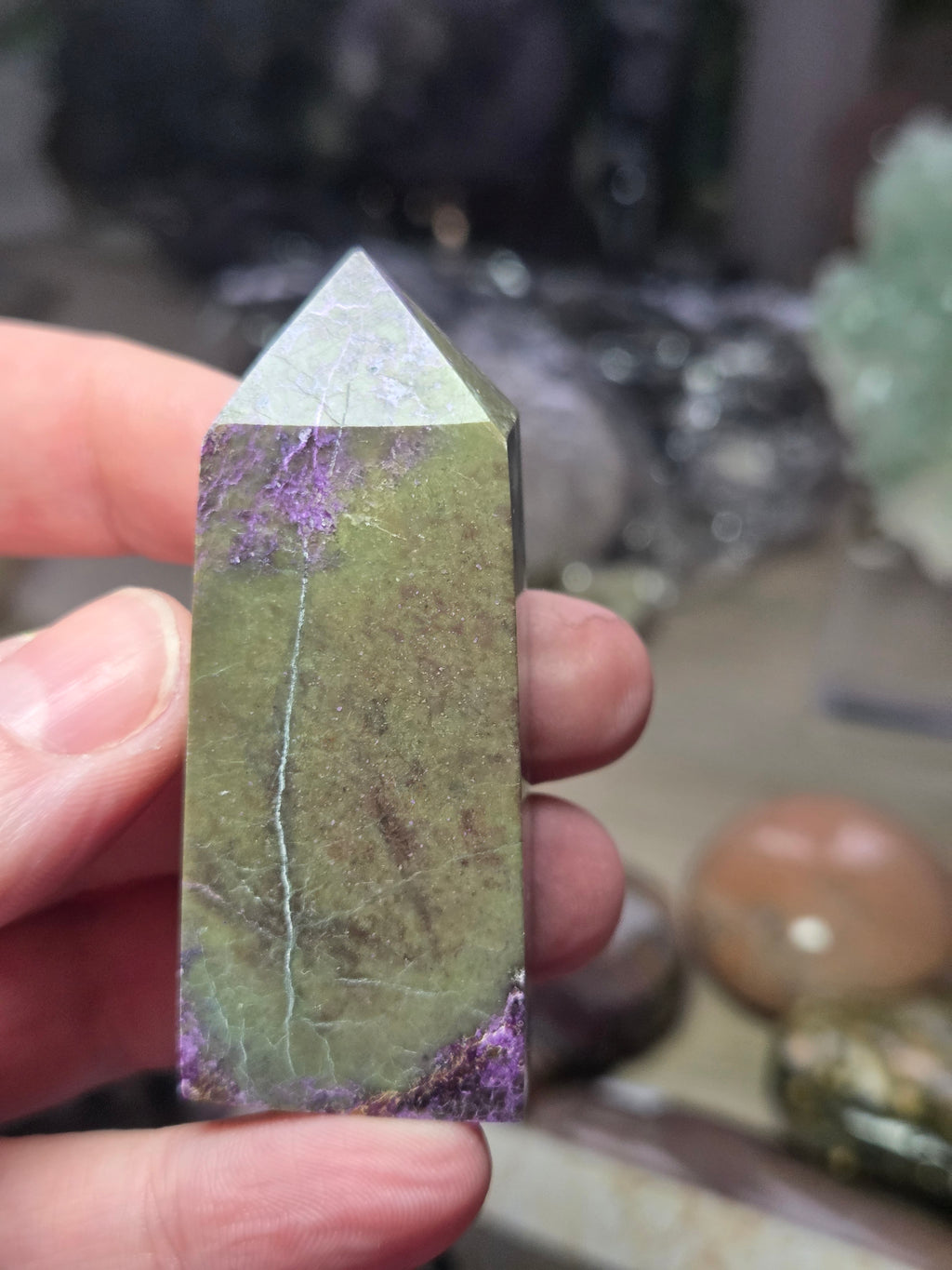 Stichtite crystal tower