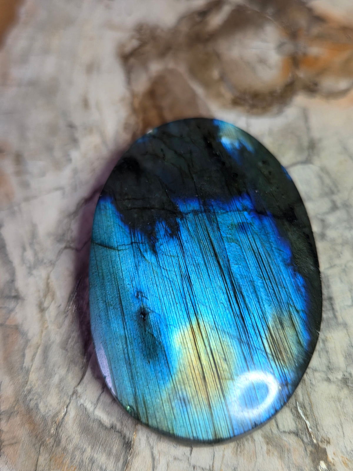 Labradorite crystal palm stone