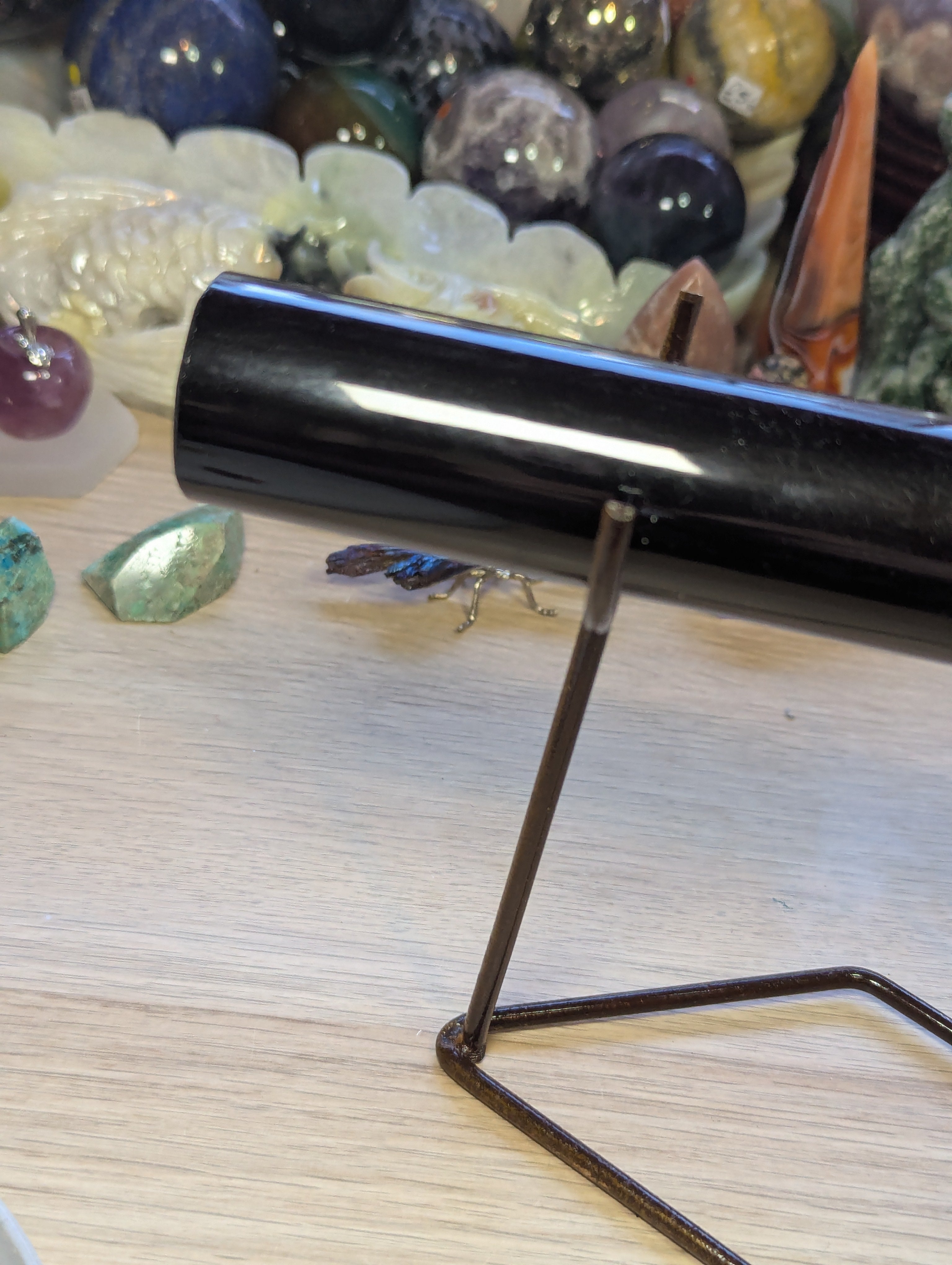 Obsidian crystal bracelet stand