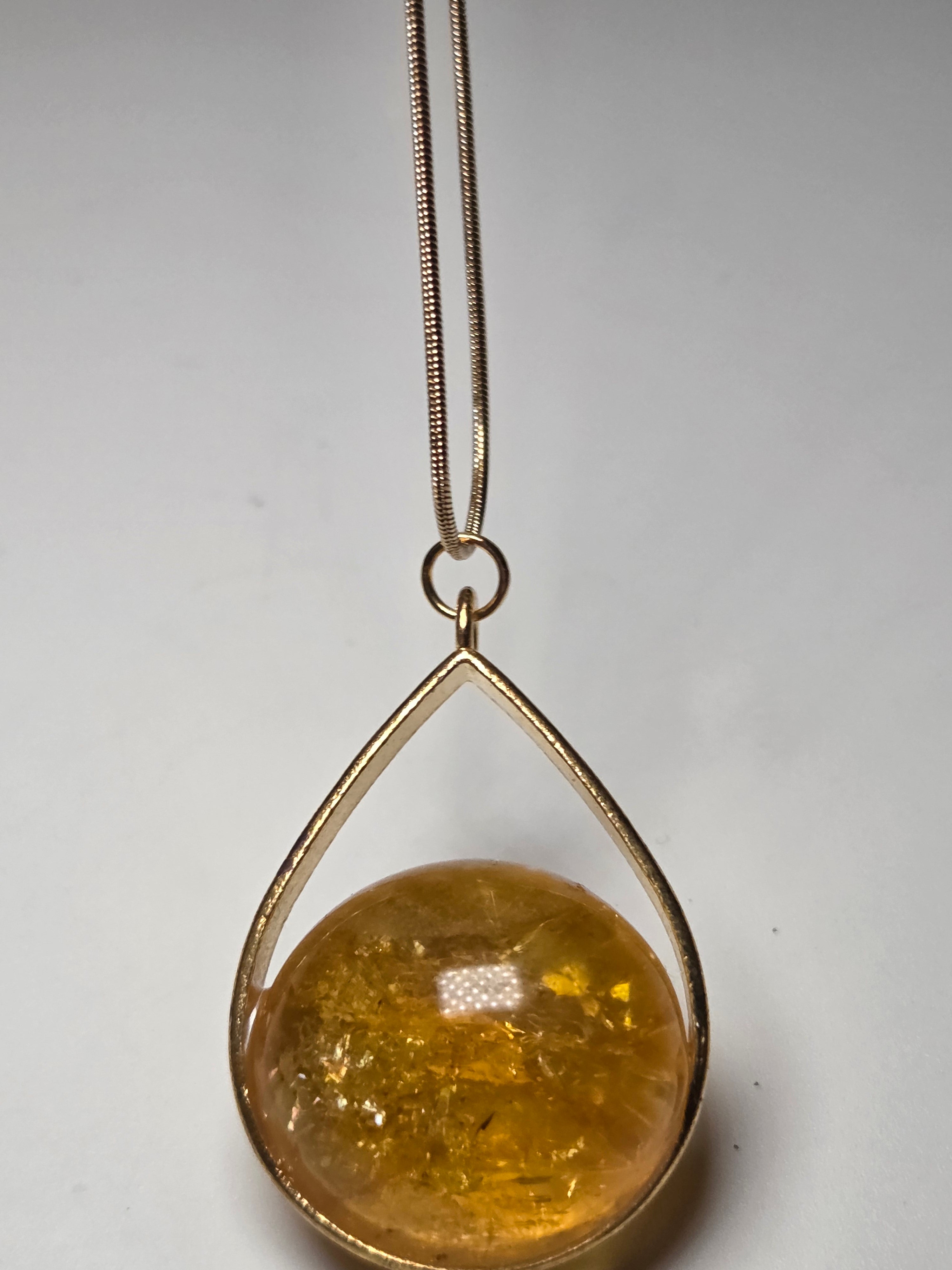 Citrine crystal handmade necklace