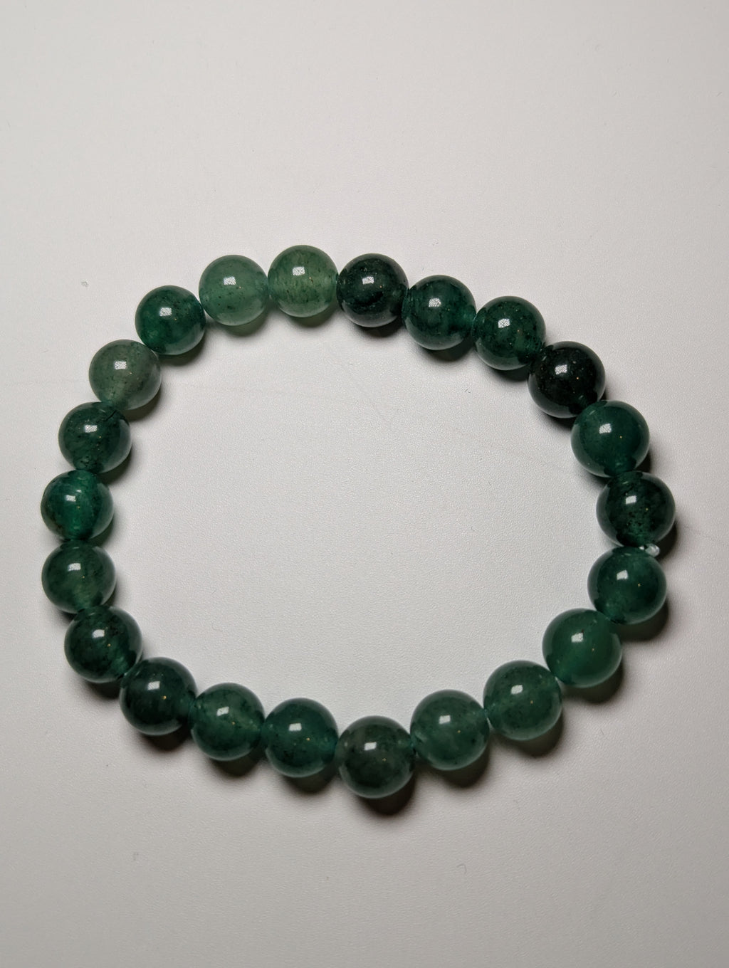 Green strawberry quartz crystal bracelet