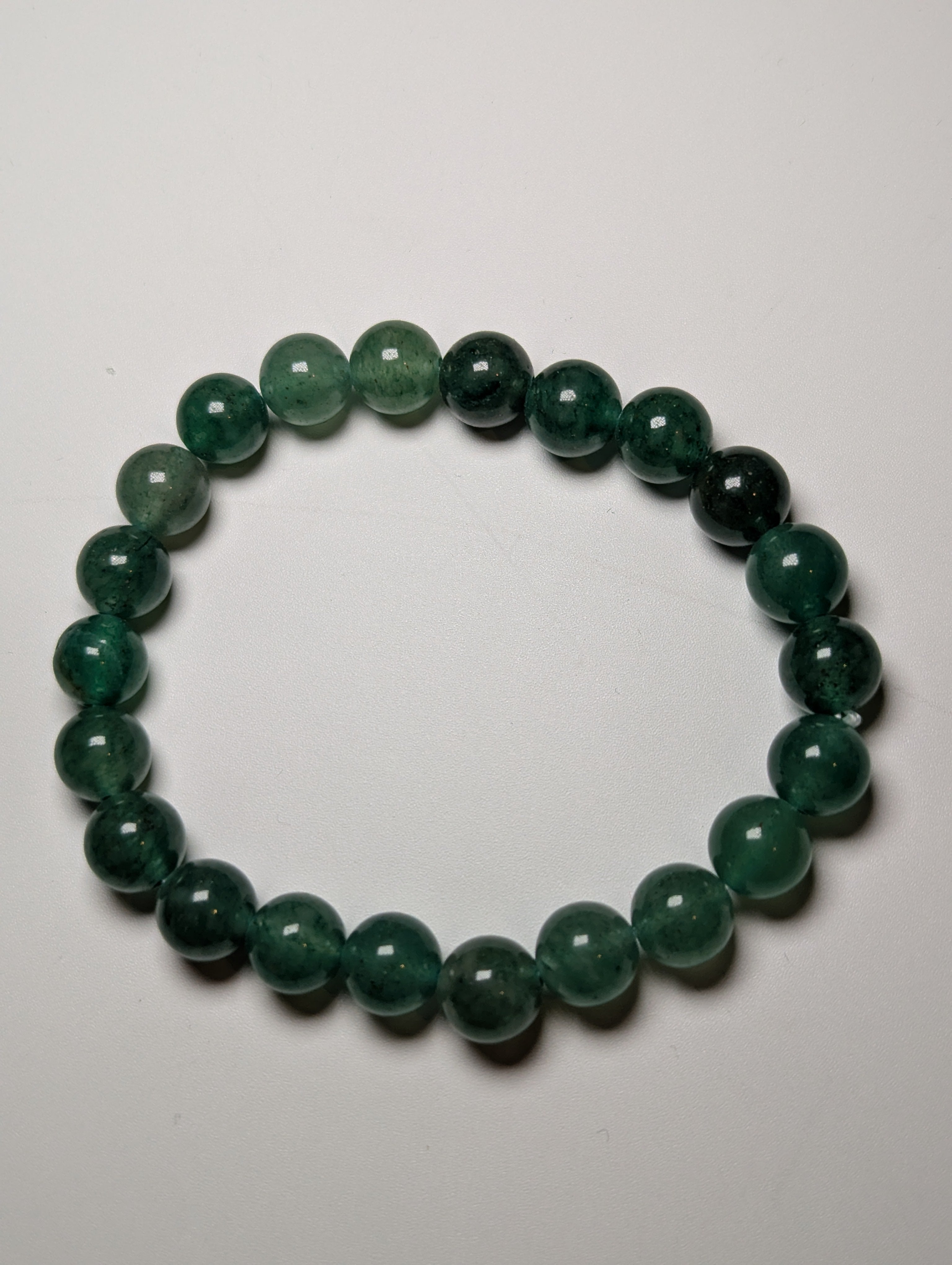Green strawberry quartz crystal bracelet