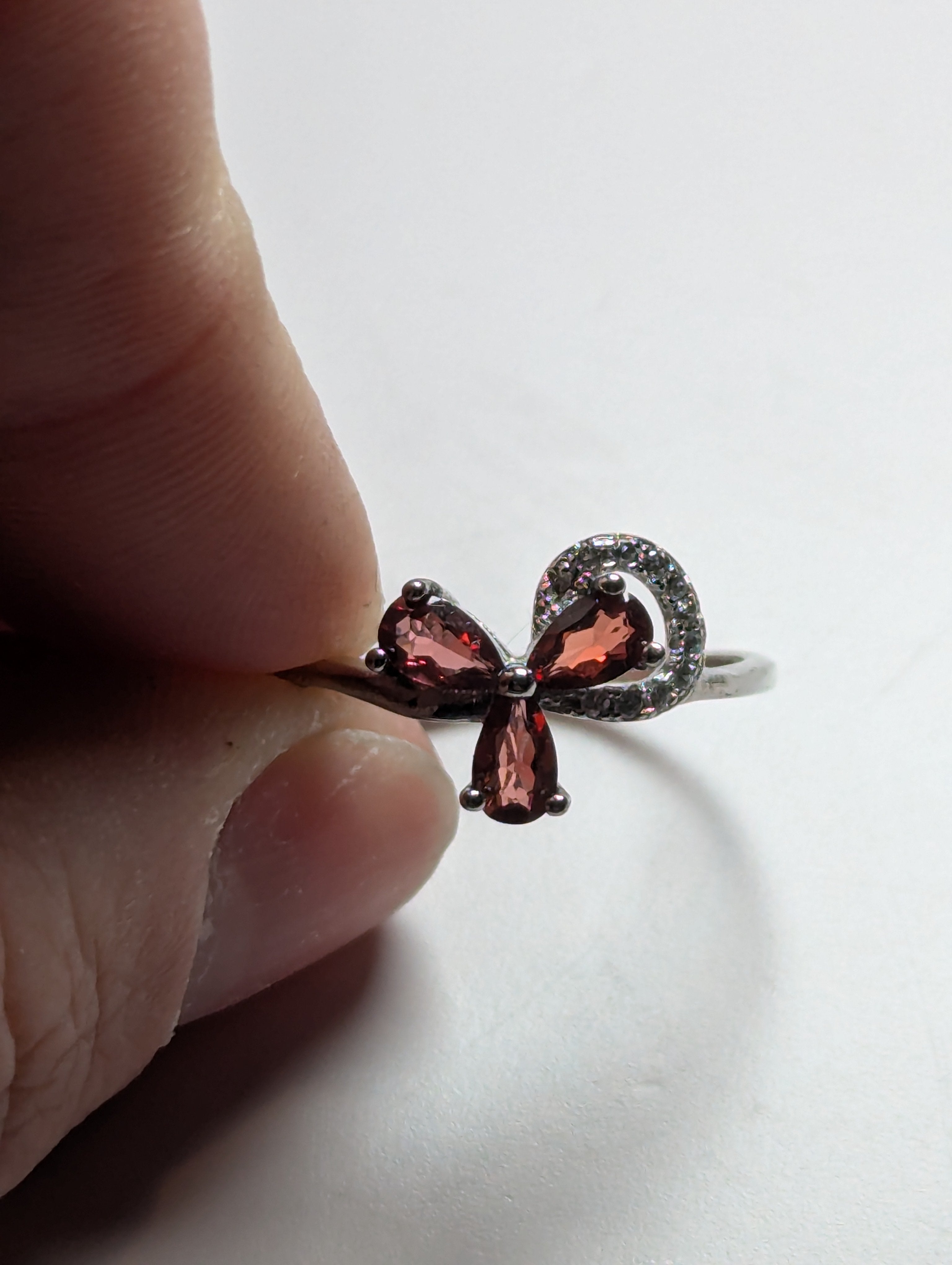 Garnet crystal adjustable ring