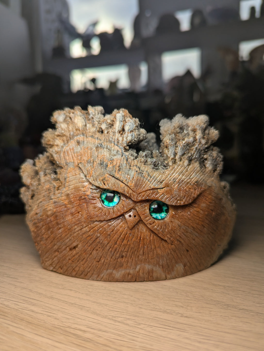 Owl crystal specimen