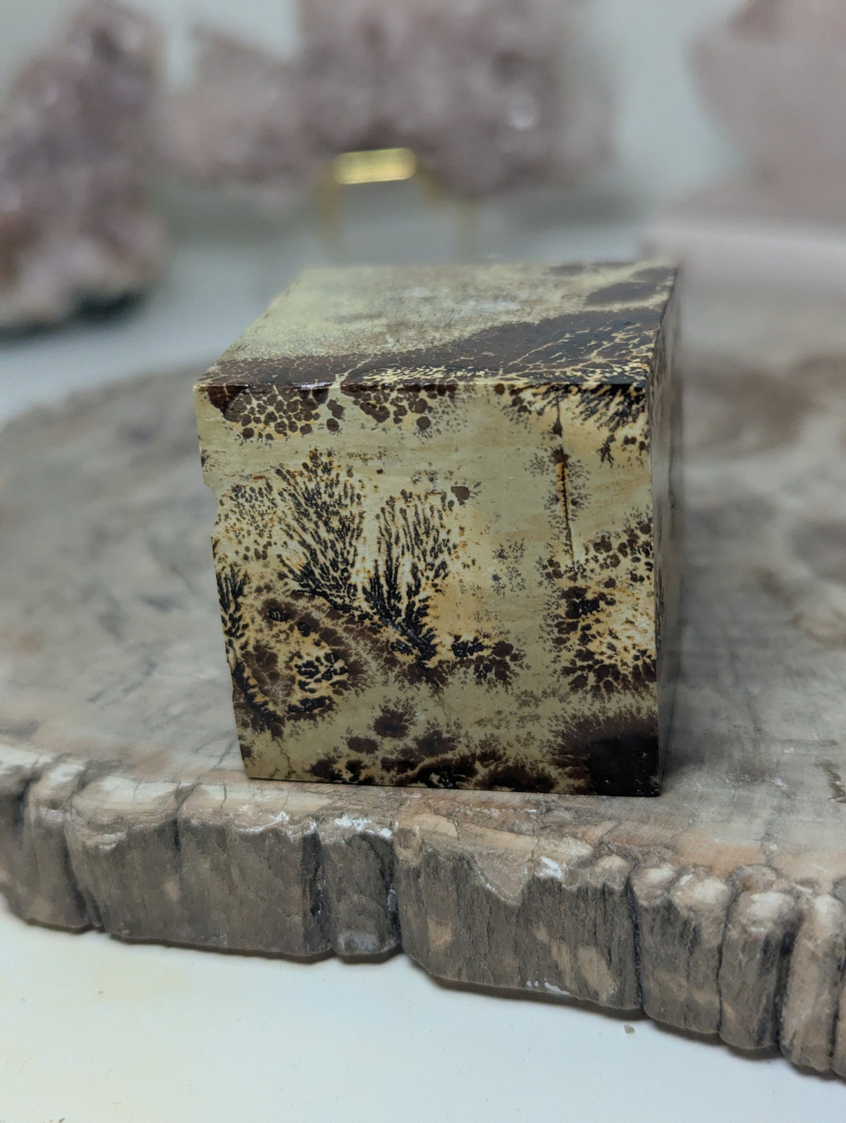 Picture jasper crystal cube