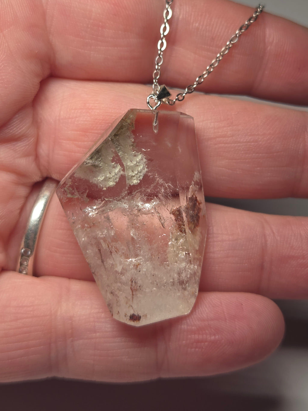 Grade A Garden quartz crystal handmade necklace