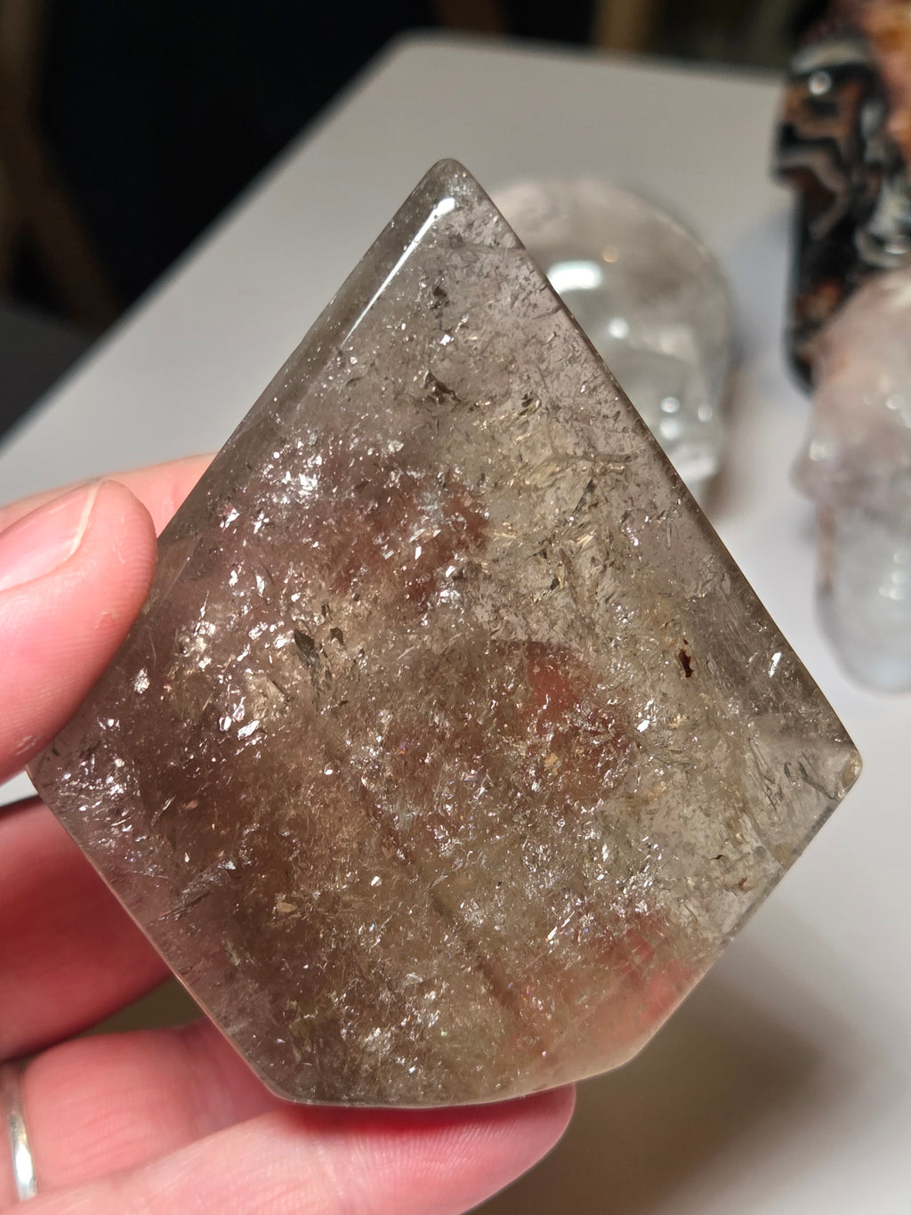 Smoky Quartz crystal Diamond tower