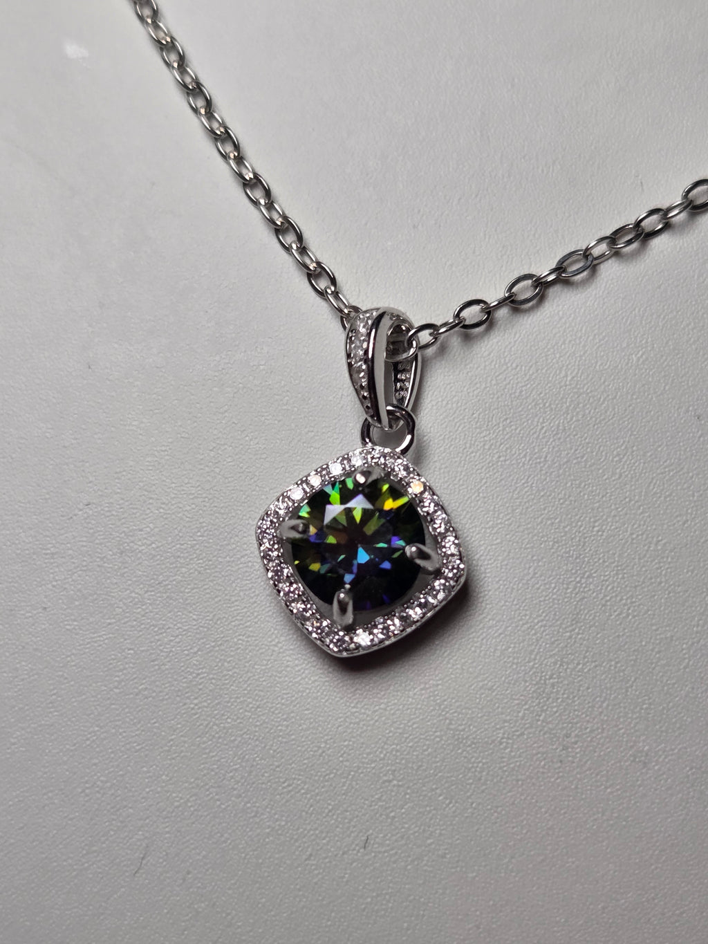 Moissanite diamond necklace
