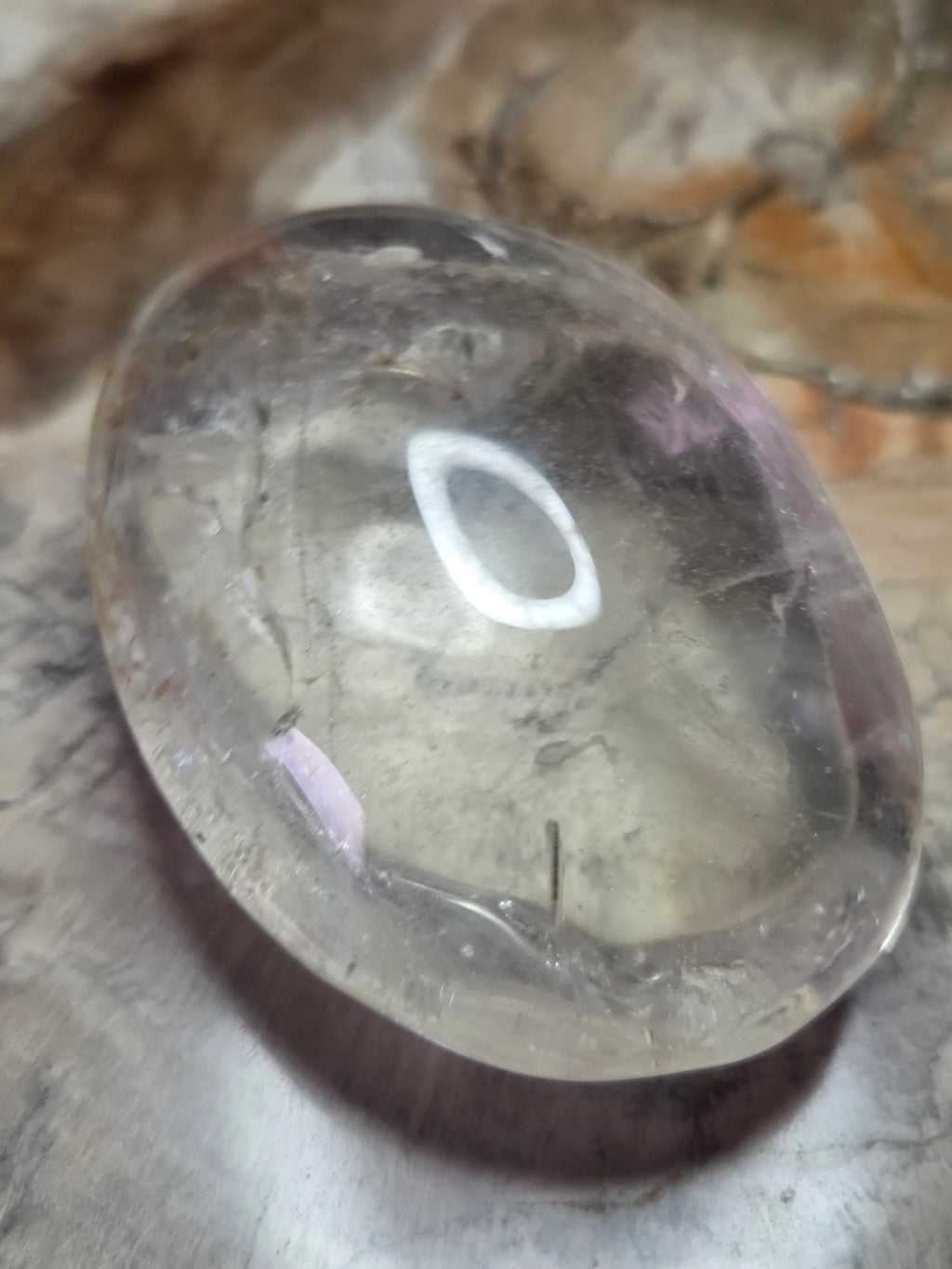 Clear quartz crystal palm stone