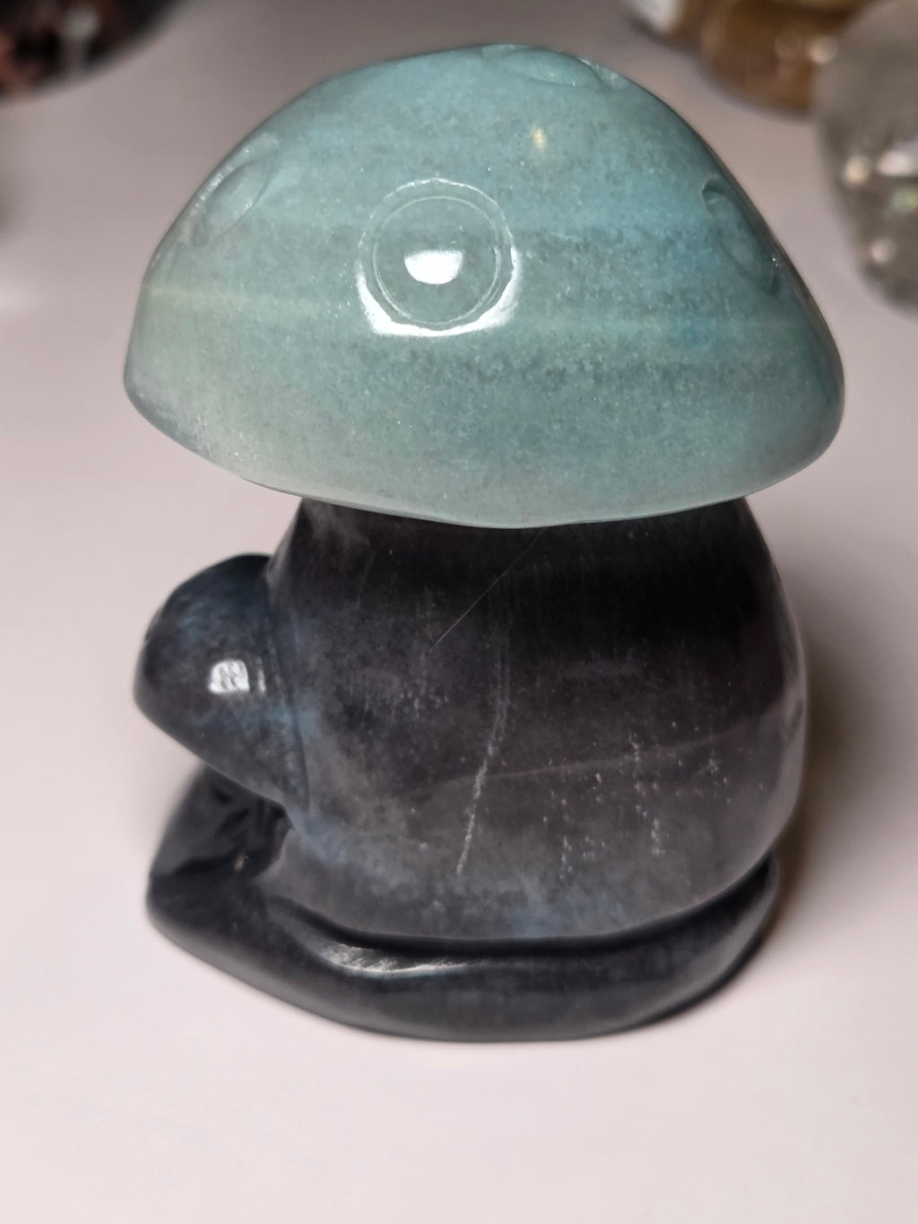 Troilite crystal mushroom carving