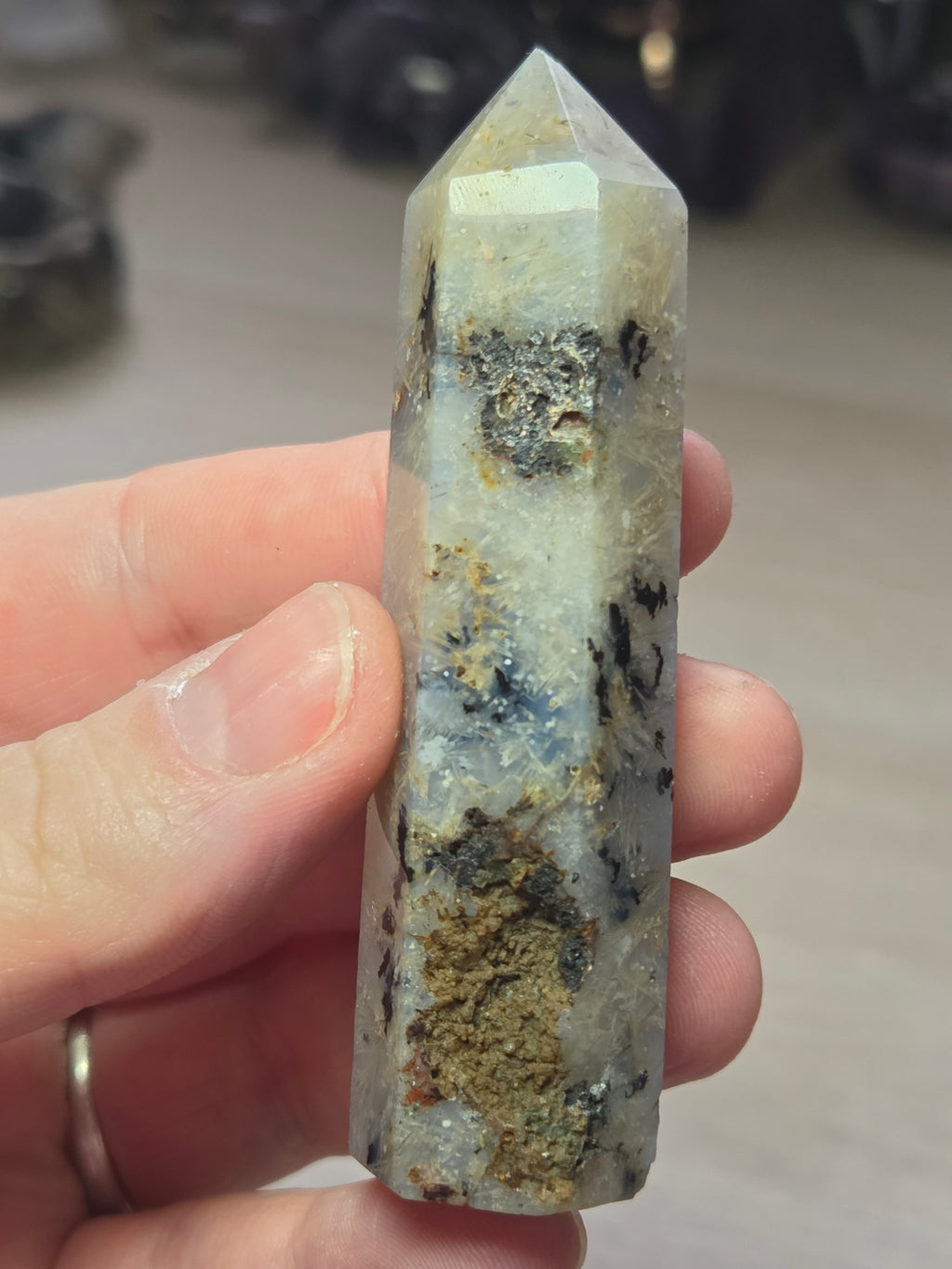 Rutile crystal agate tower