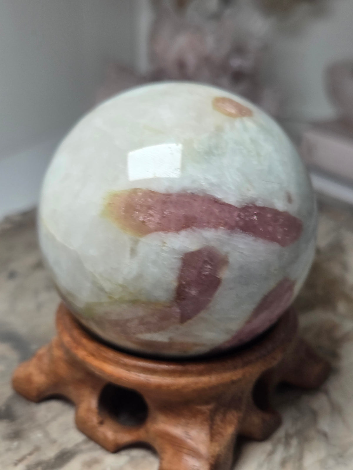 Pink Tourmaline crystal sphere Grade AA