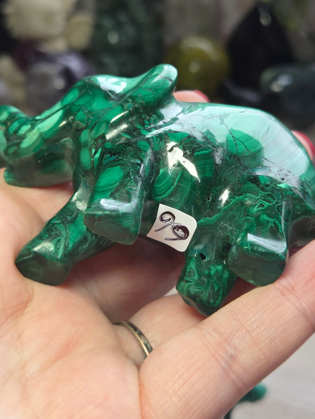 Malicite crystal animal carving