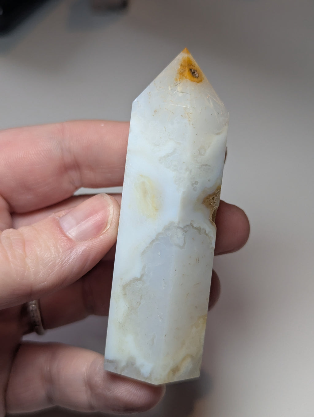 Crystal Agate tower with imperfections