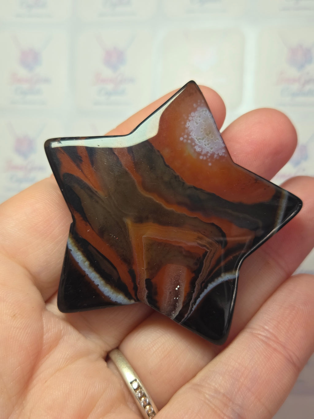 Sardonyx crystal star with duzy