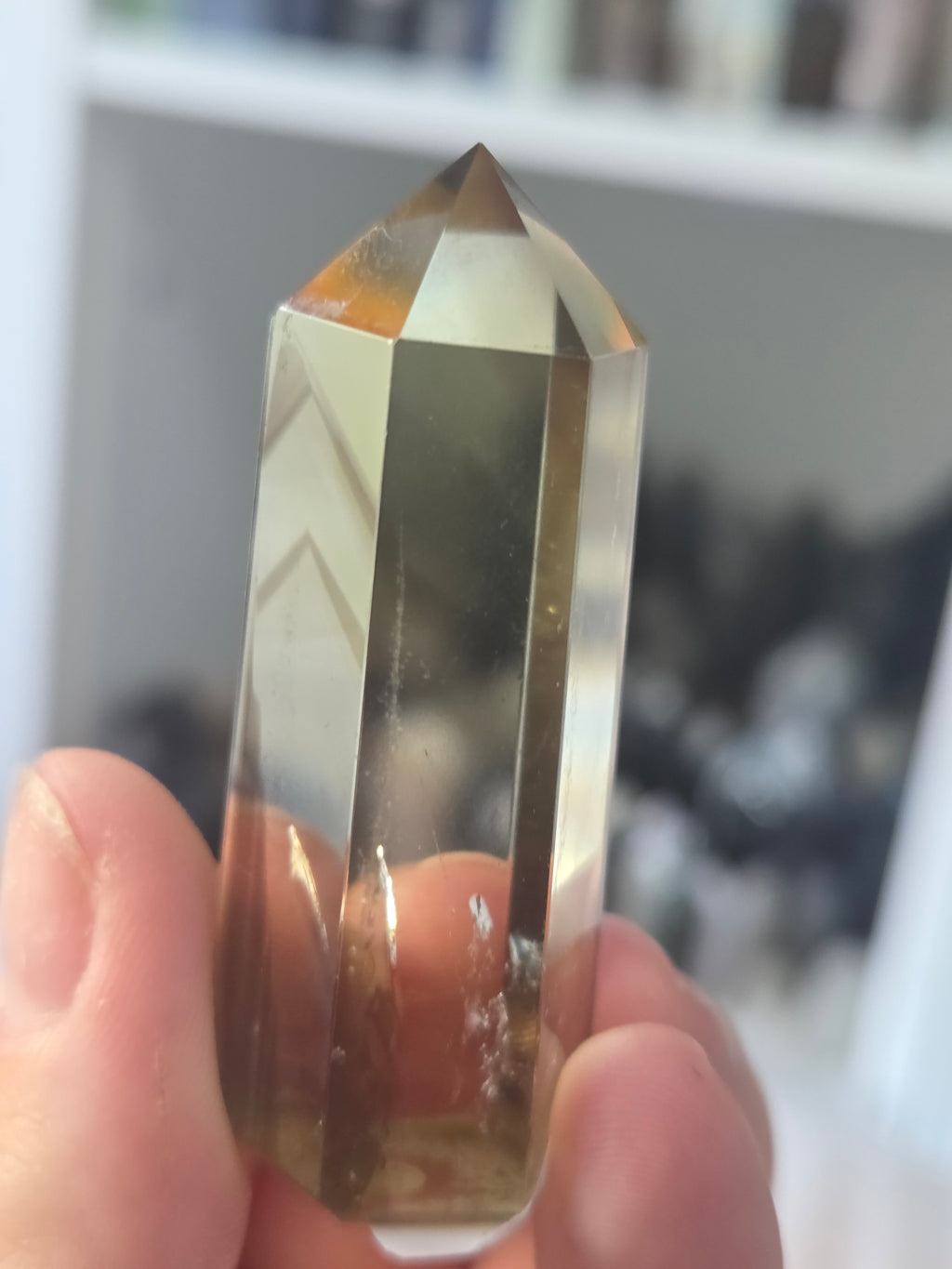 Phantom citrine crystal tower