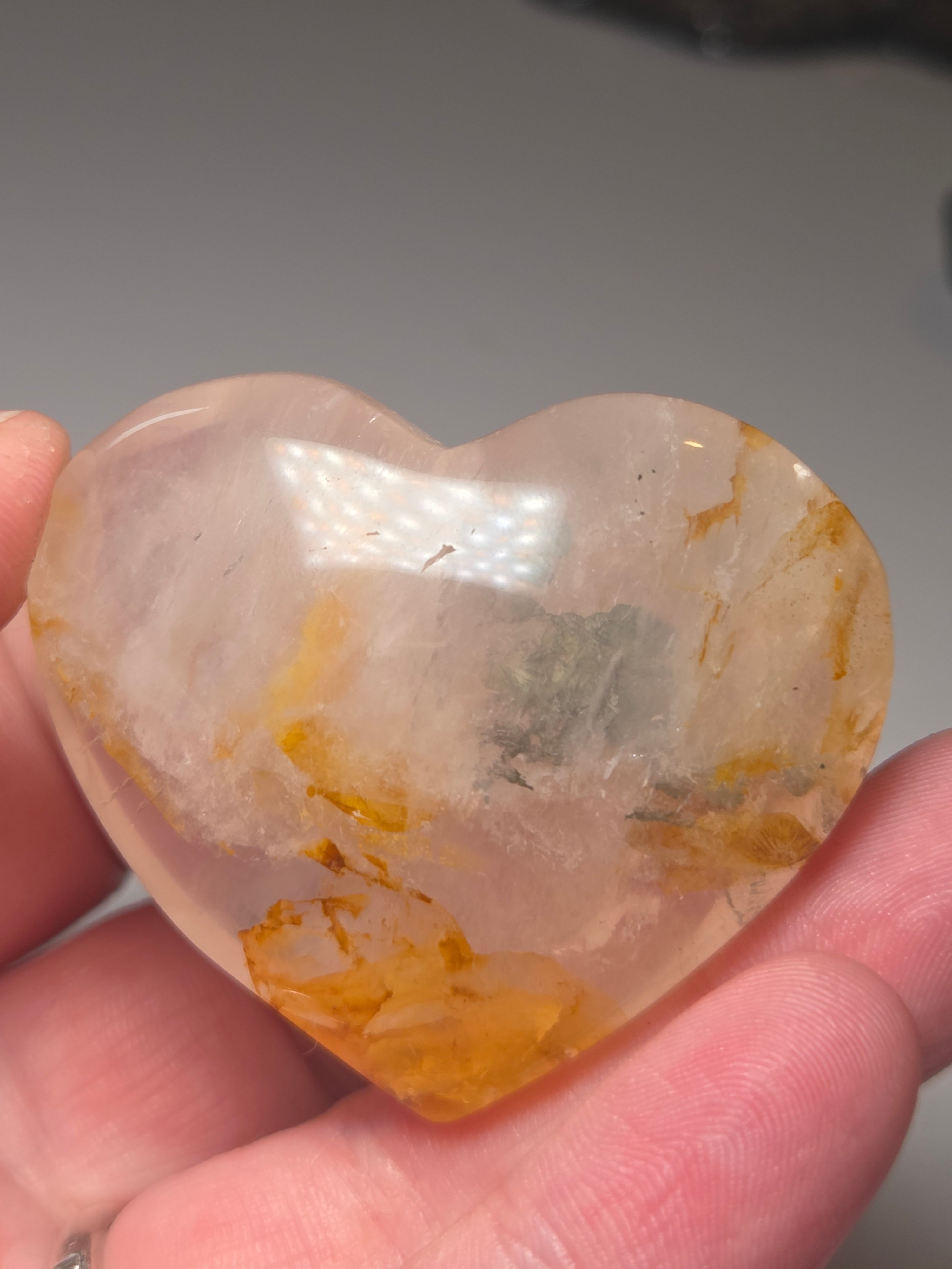 Golden Healer crystal heart carving