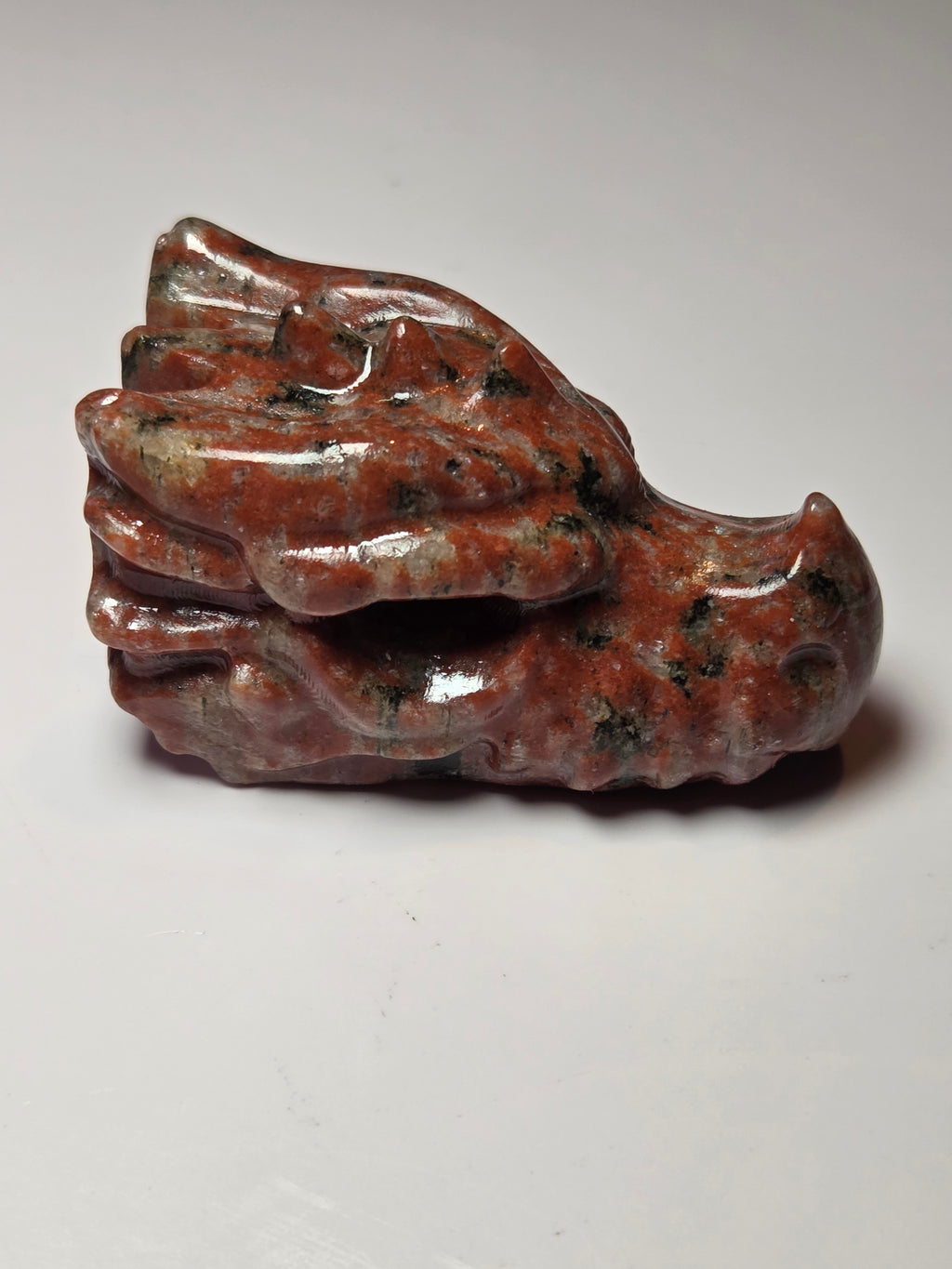 Red Jasper crystal dragon head carving