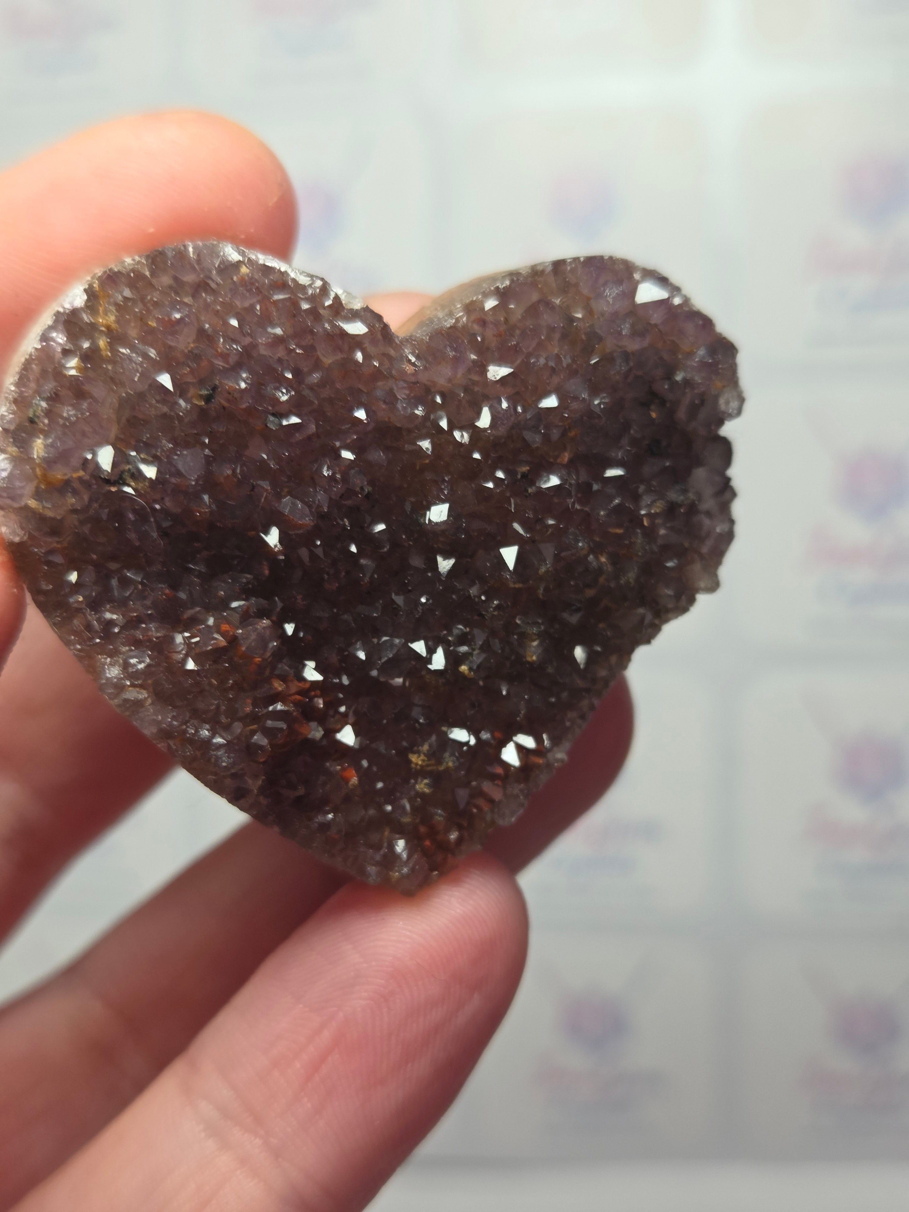 Auralite 23 crystal heart carving