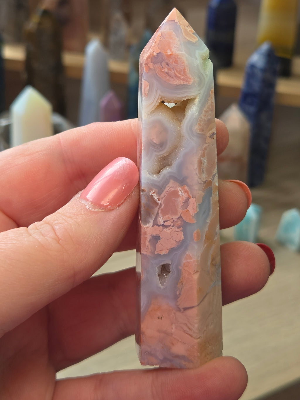 Pink Cotton candy crystal tower
