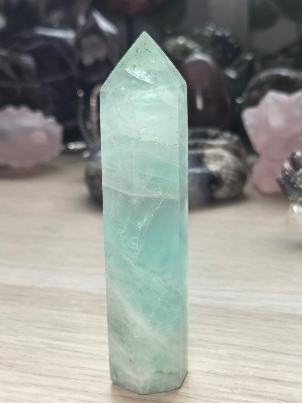 Green flouite crystal tower