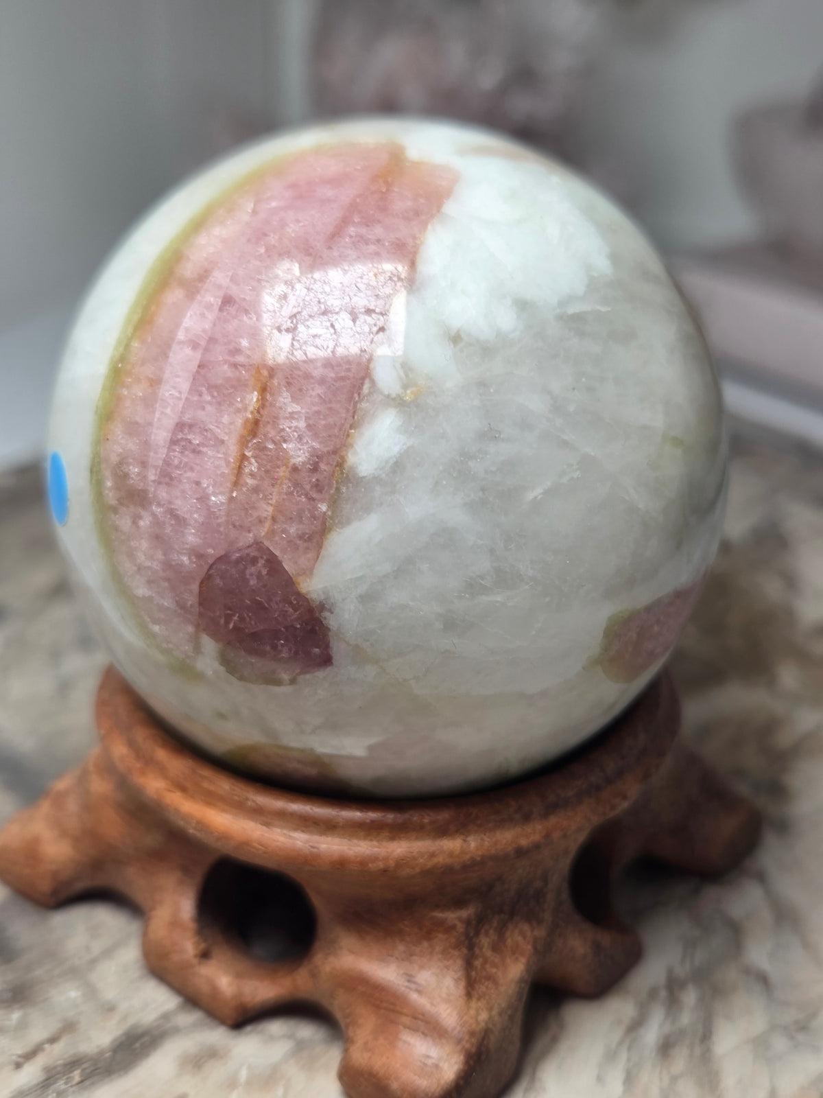 Pink Tourmaline crystal sphere Grade AA