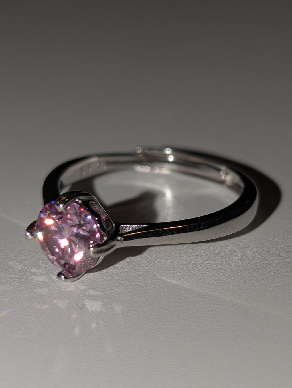 Pink Moissanite diamond Adjustable ring S295